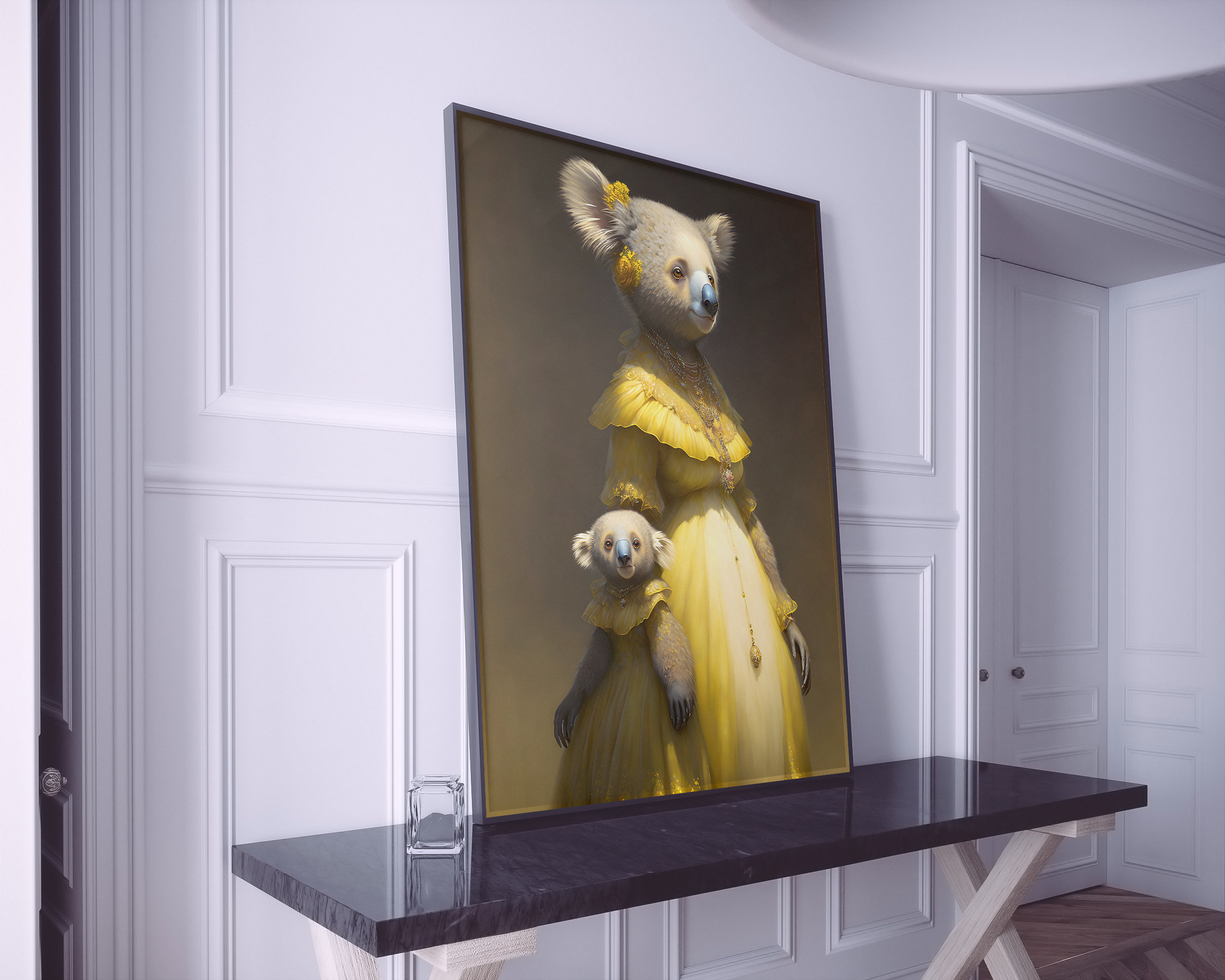 Digital painting-print for interior “Koala with daughter”. AI Photo Retoucher and Image Restorer Zhanna Ognivo