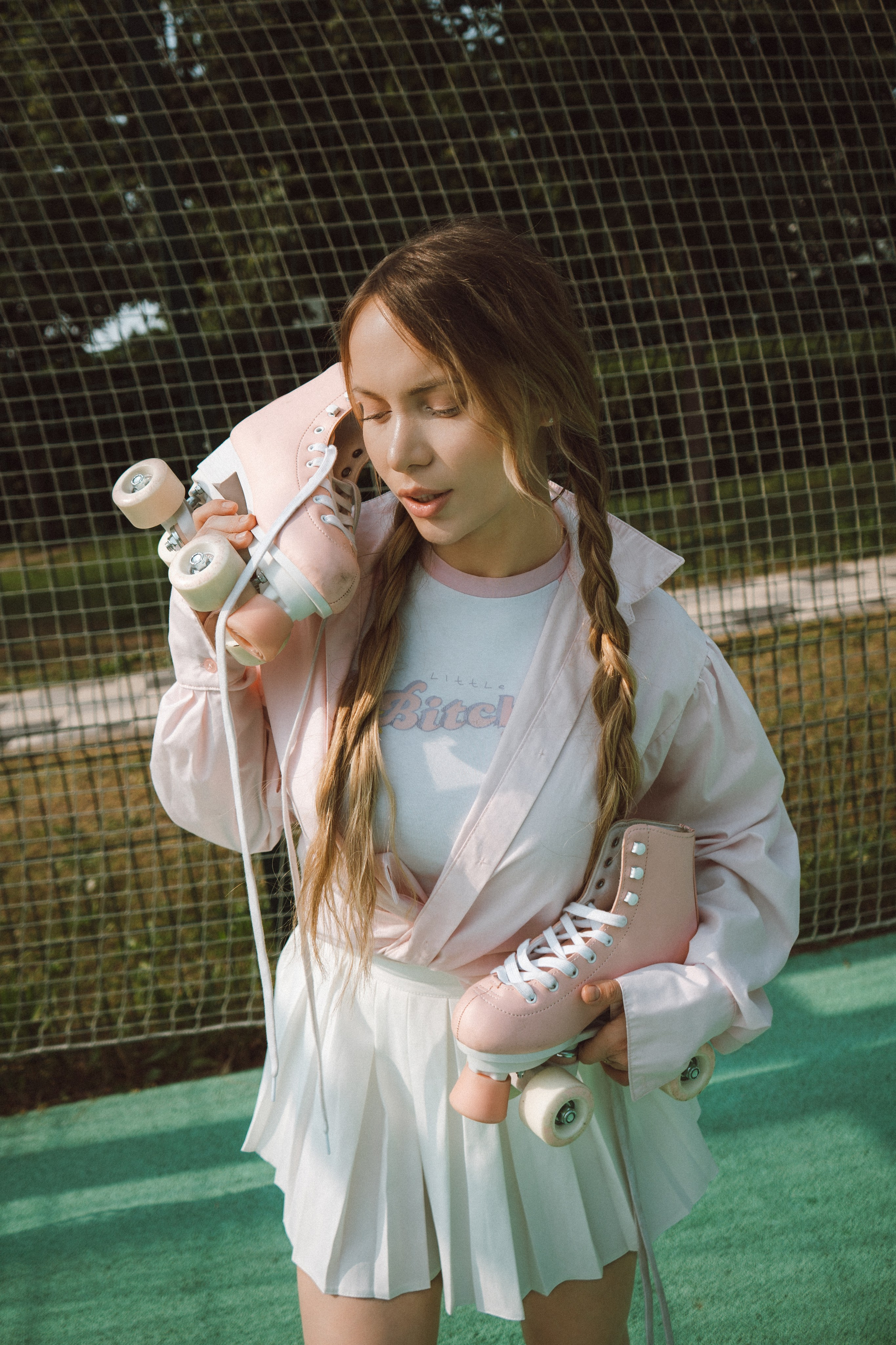 Ретро съемка с роликами — модель Евгения. Фотограф Москва и Видеограф Москва