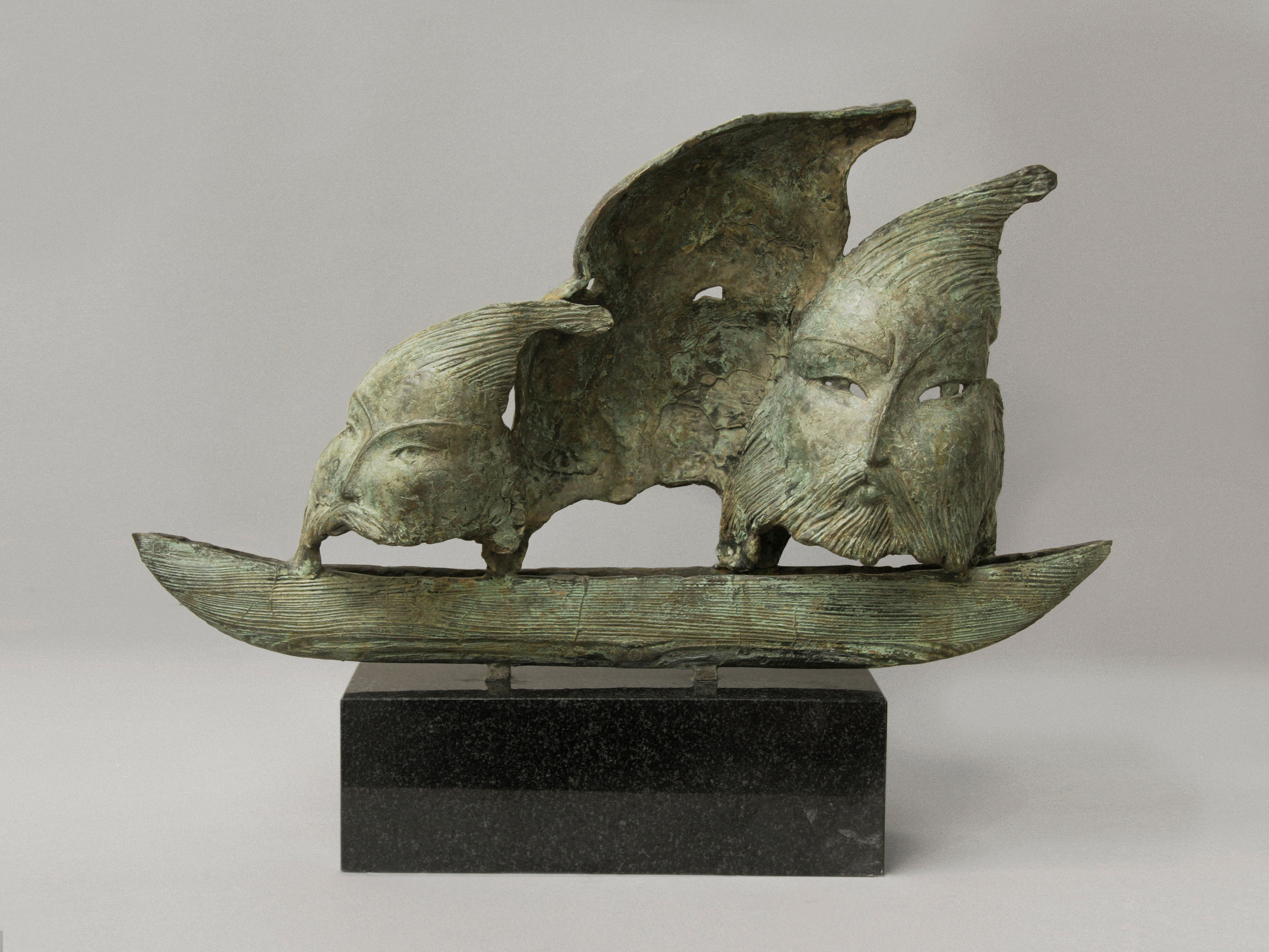 "Азиатский ветер" Бронза, гранит, H: 45 cm