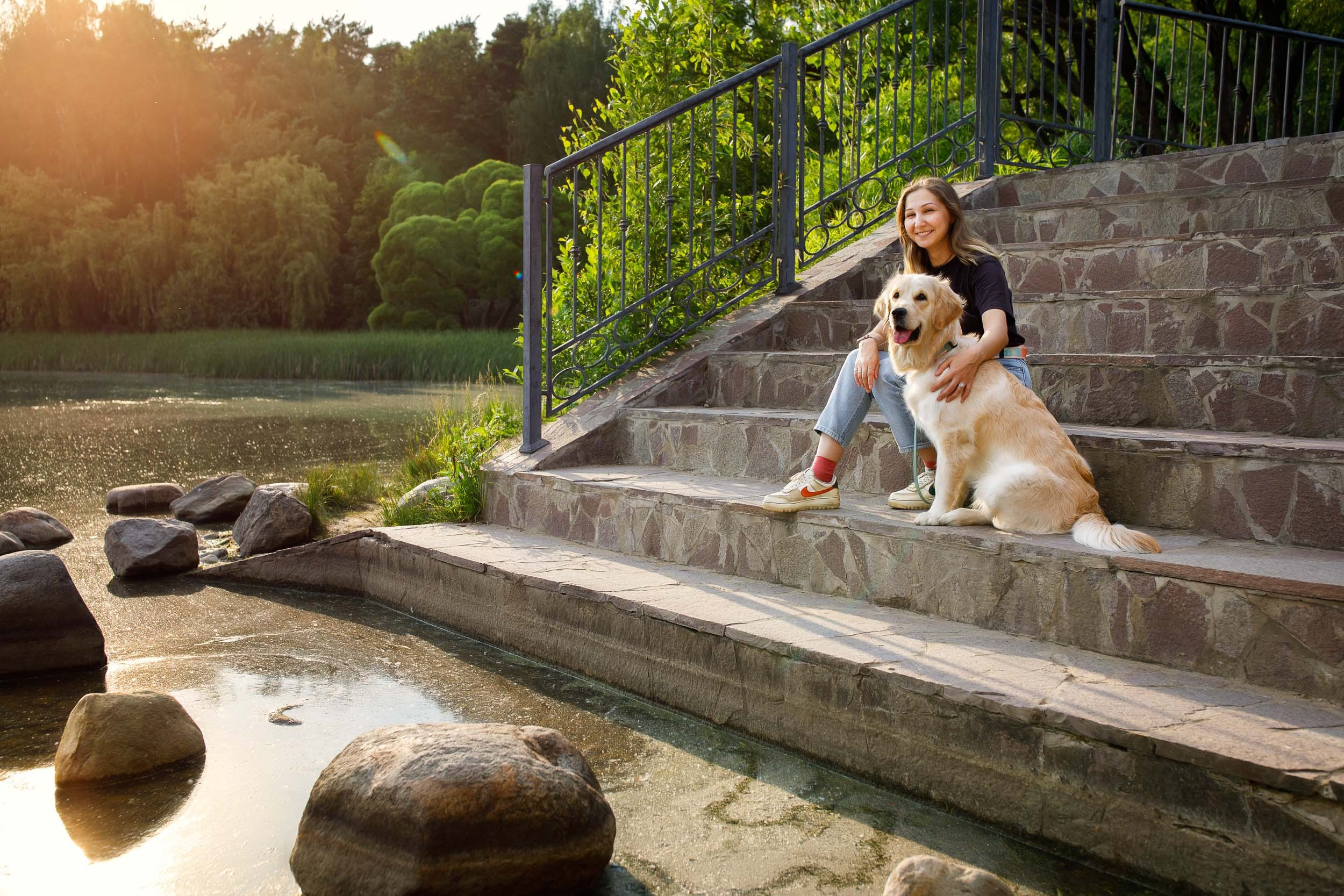 Фотопрогулка для четырех человек с собаками. Фотограф-анималист в Москве и Московской области Татьяна Фролова