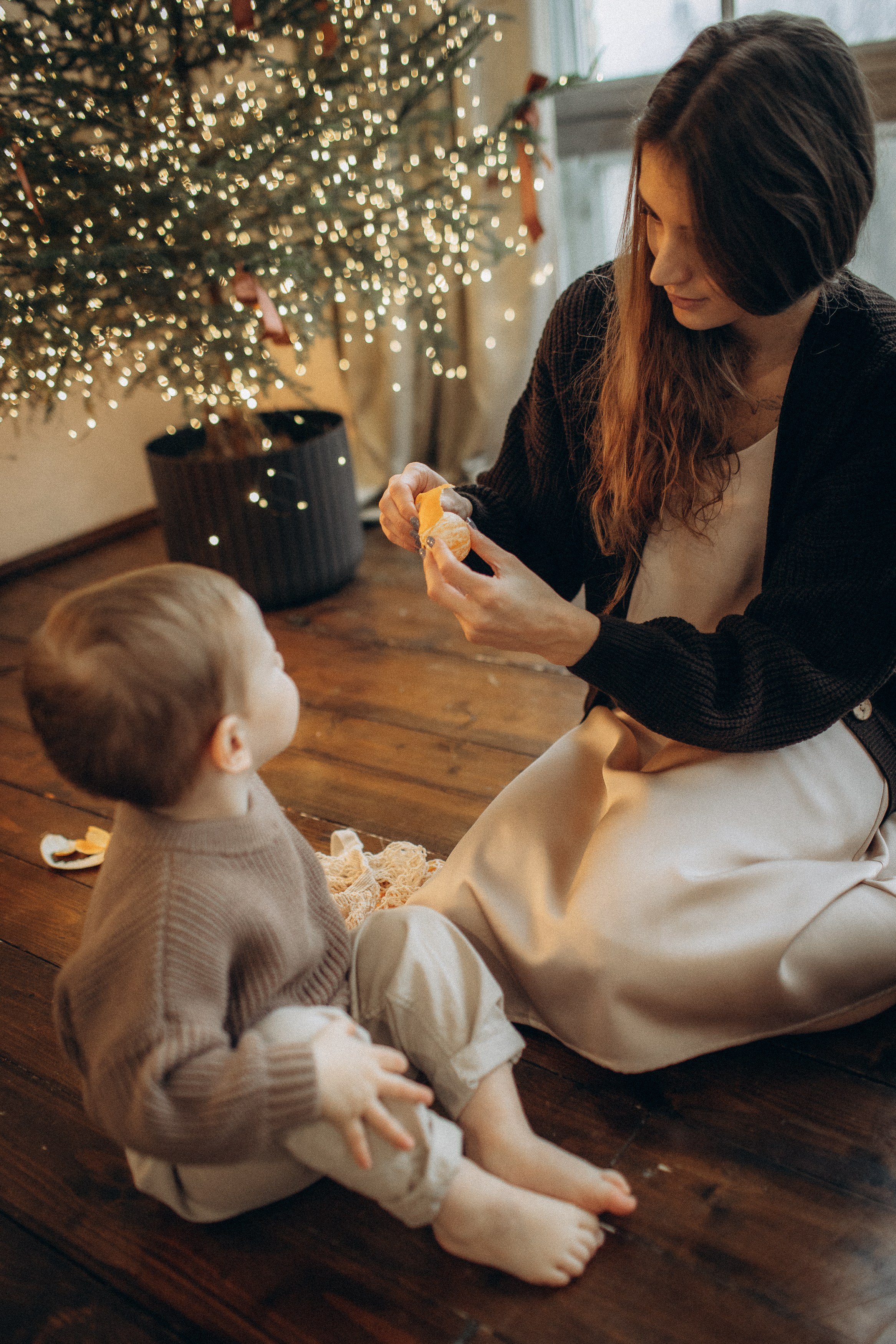 Семейная новогодняя фотосессия Москва мама и сын. Фотограф Владимир Москва