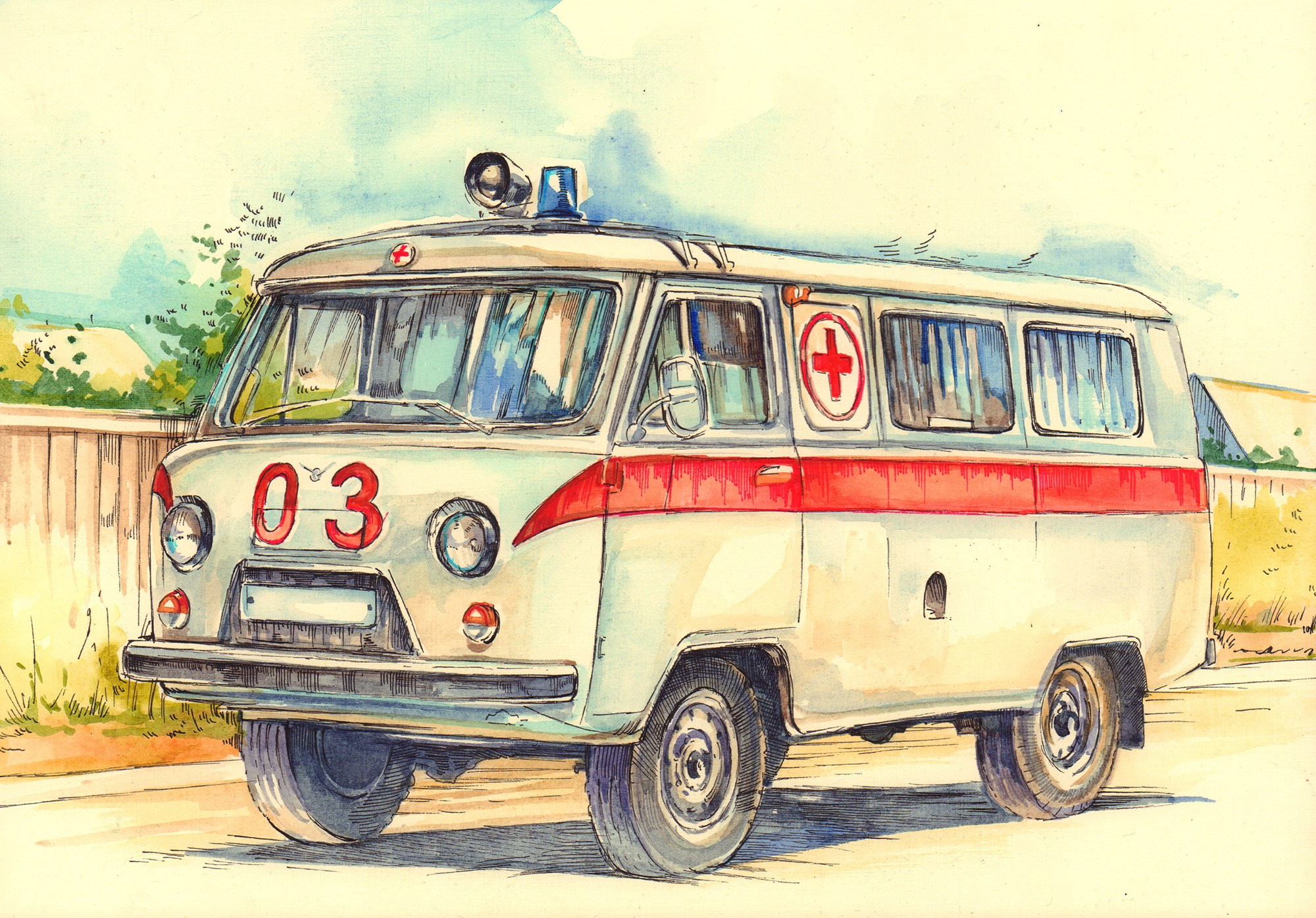 Легковые и грузовые автомашины СССР. Художник Александр Петрунин