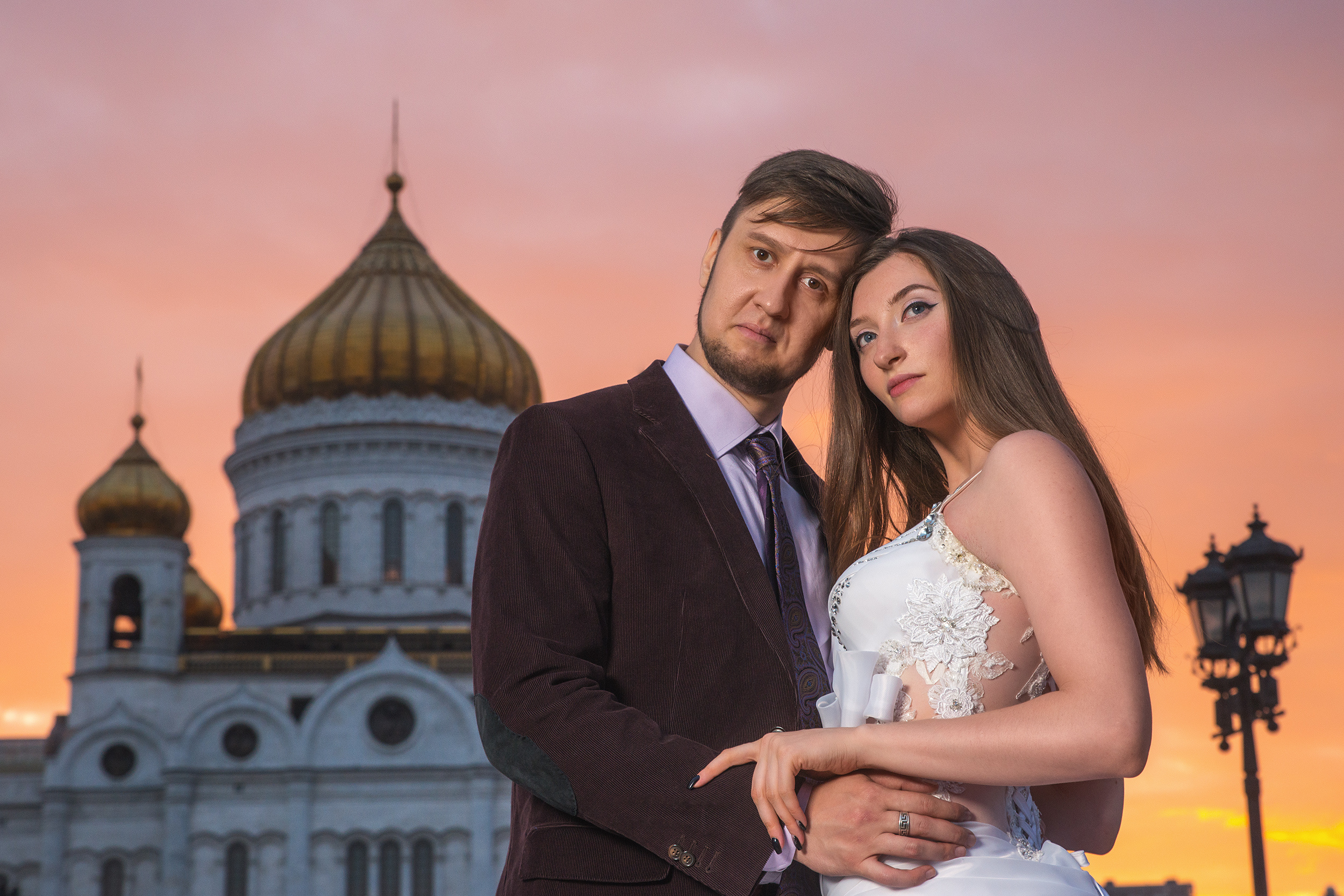 Свадебная фотосессия в центре Москвы. Портретный фотограф в Москве Алексей Михайлов