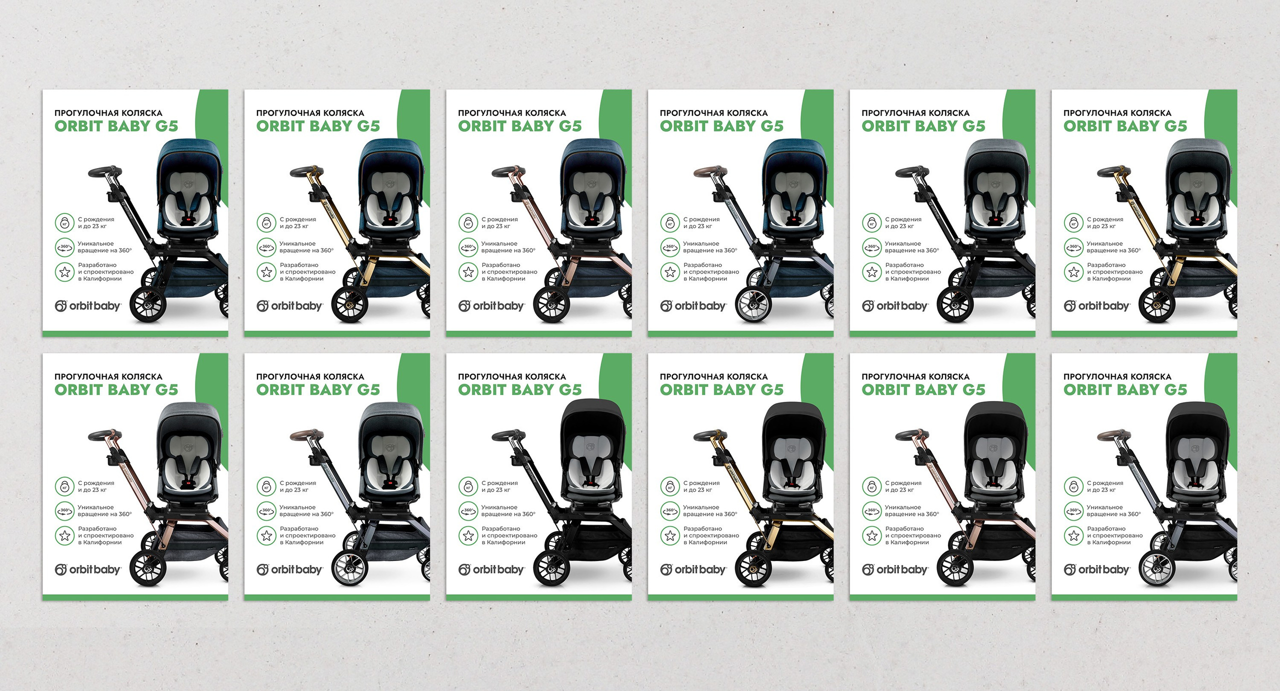 пример применения разработанной концепция дизайна карточки товара для других колясок для детей