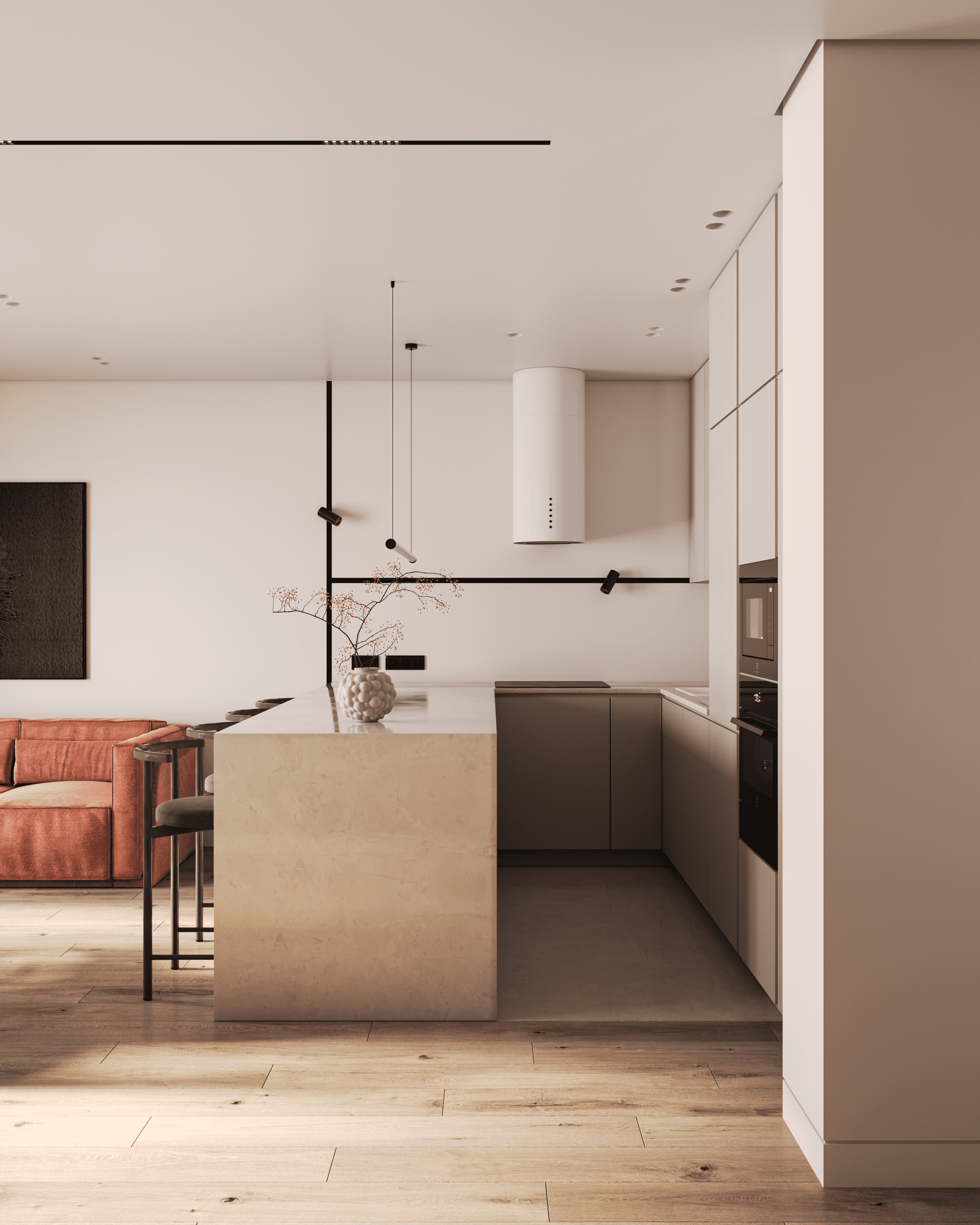 Kitchen-living room. Cg artist Shchapov Dmitry