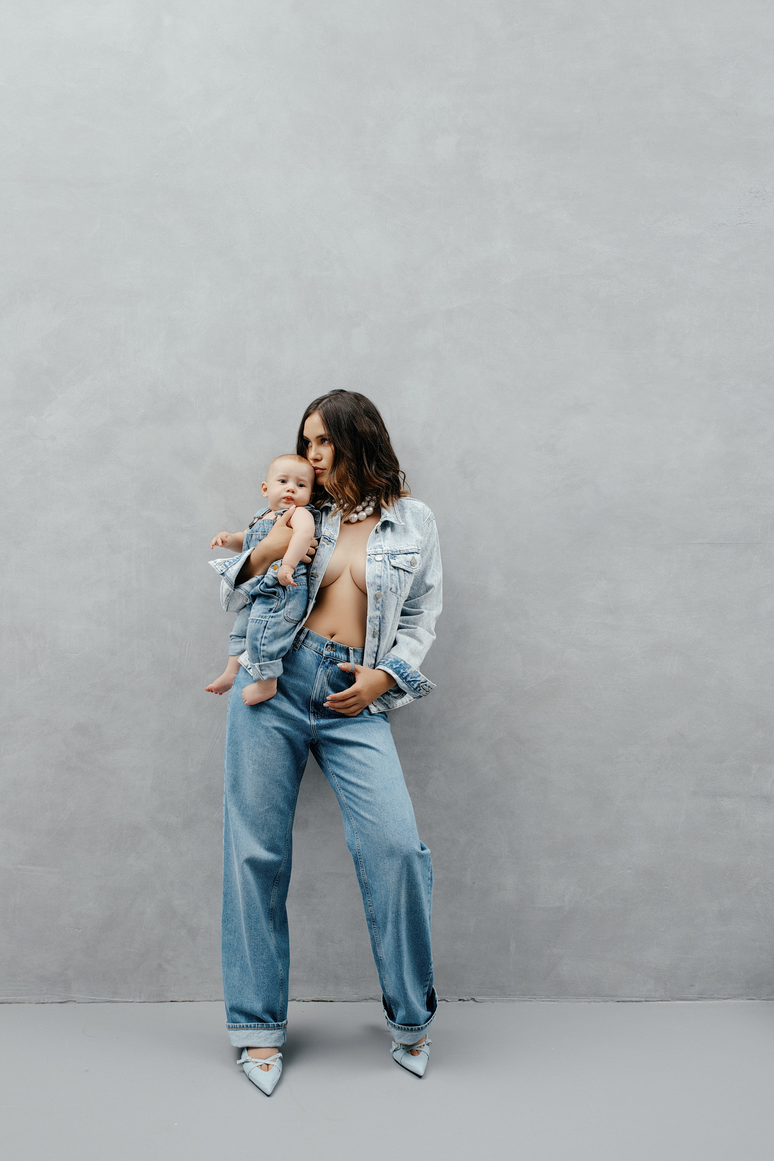 весь образ на маму + комбинезон на малыша