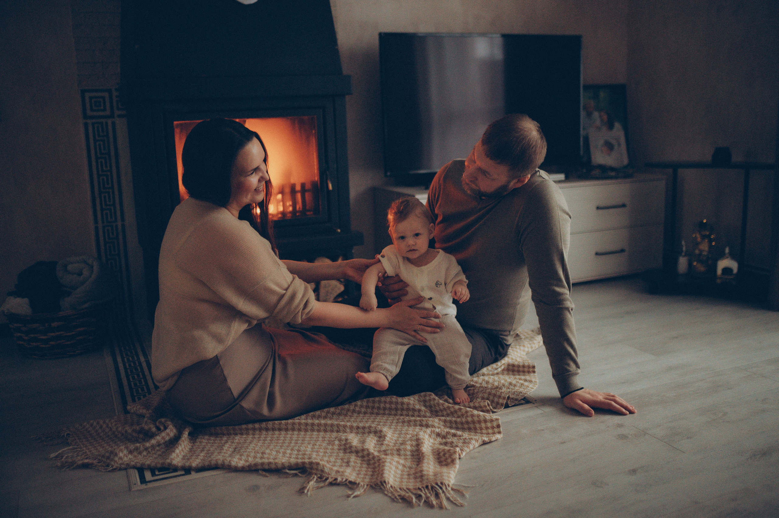 Лева, Жанна и Владимир (новогодняя домашняя). Фотограф, г. Лесной Свердловской области
