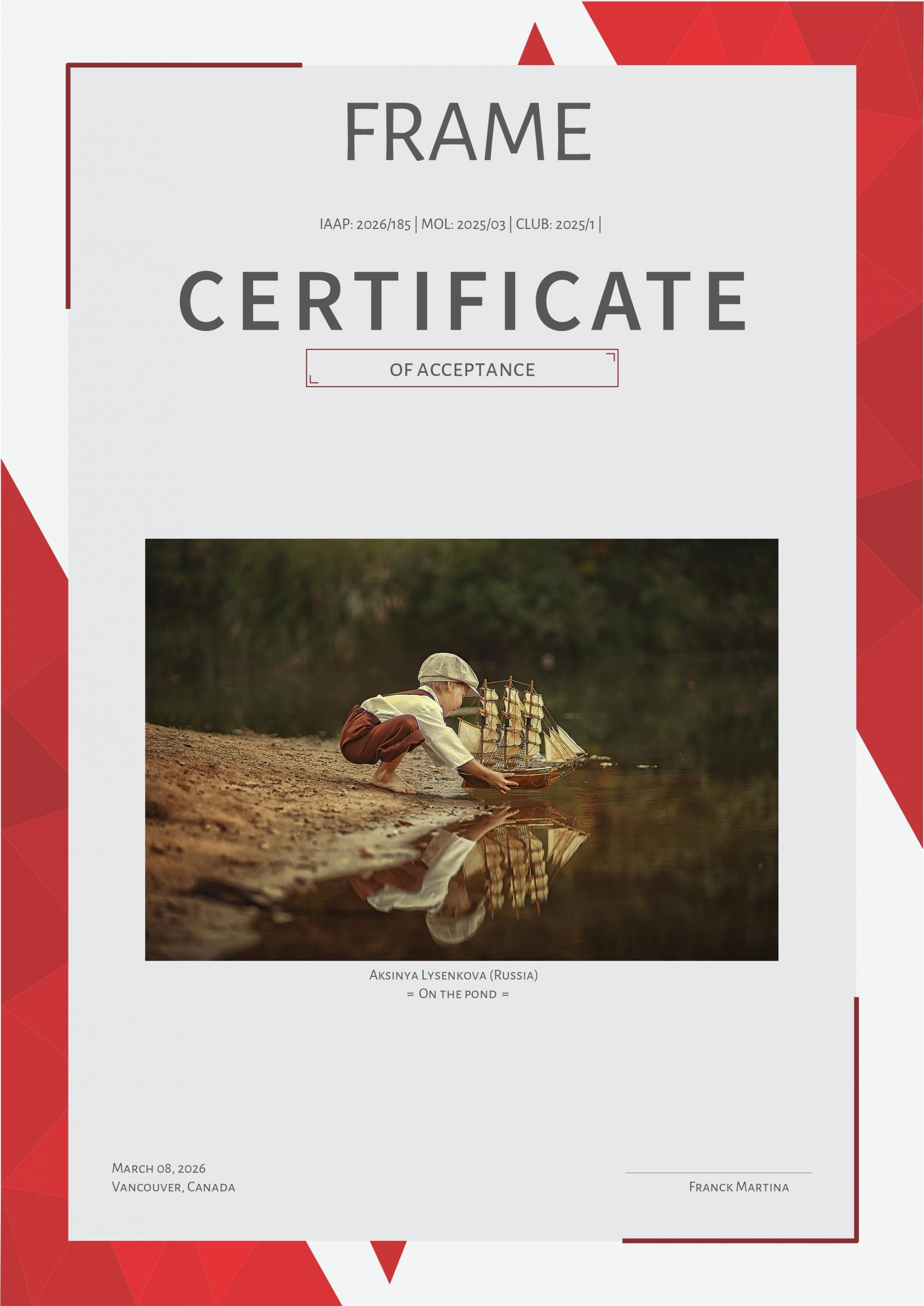 Дипломы. Детский, семейный фотограф в Ижевске и Москве Аксинья Лысенкова ADEN