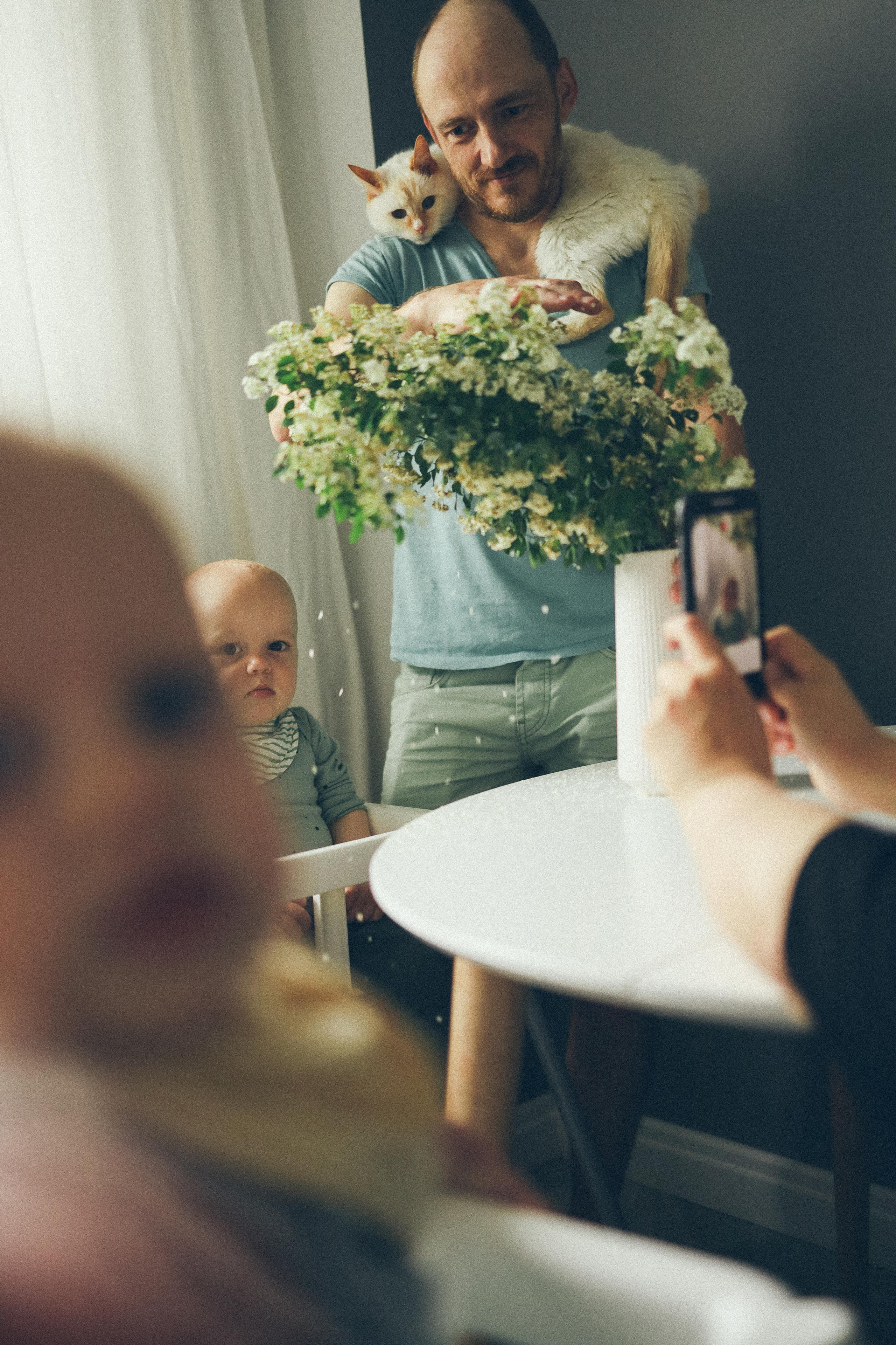 Домашняя съёмка для Кати и её тройняшек. Детский семейный фотограф в Москве Светлана Микадзе