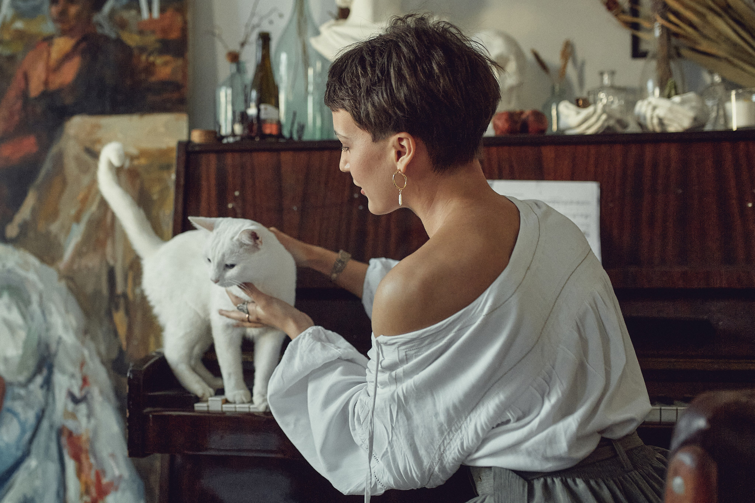 Съёмка в мастерской художника Лиды Железняк