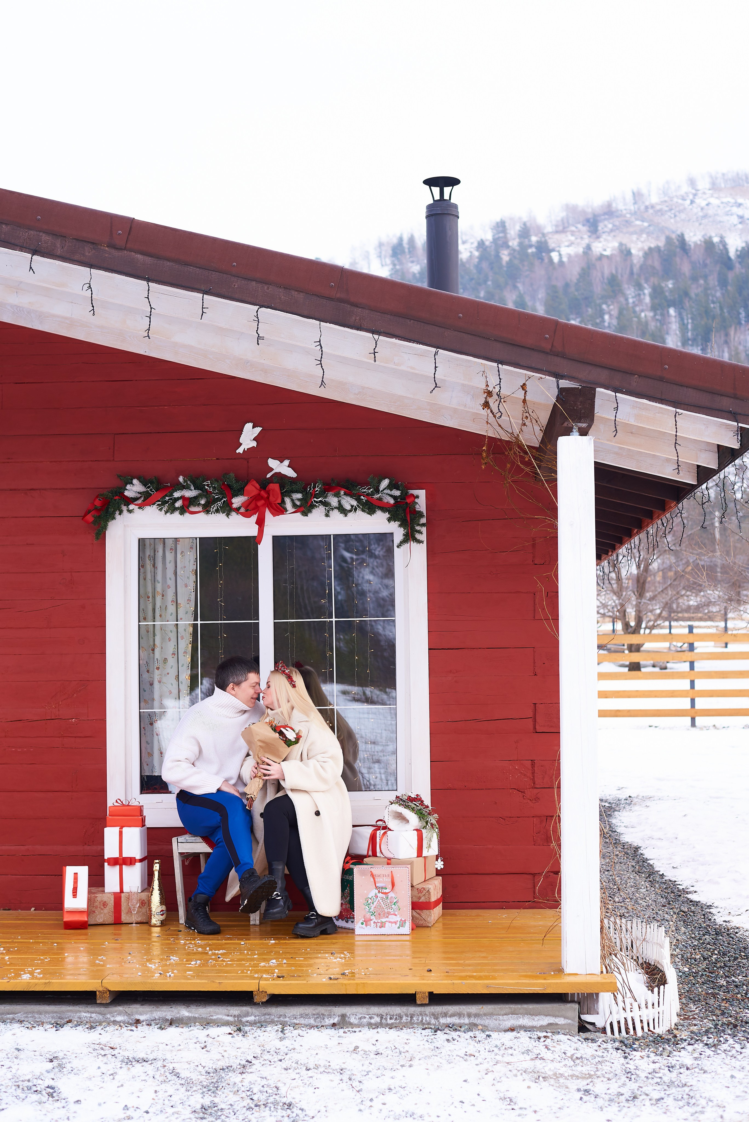 Тёплая зима. Семейный фотограф в Барнаул/Горный Алтай, Аренда дома в горах