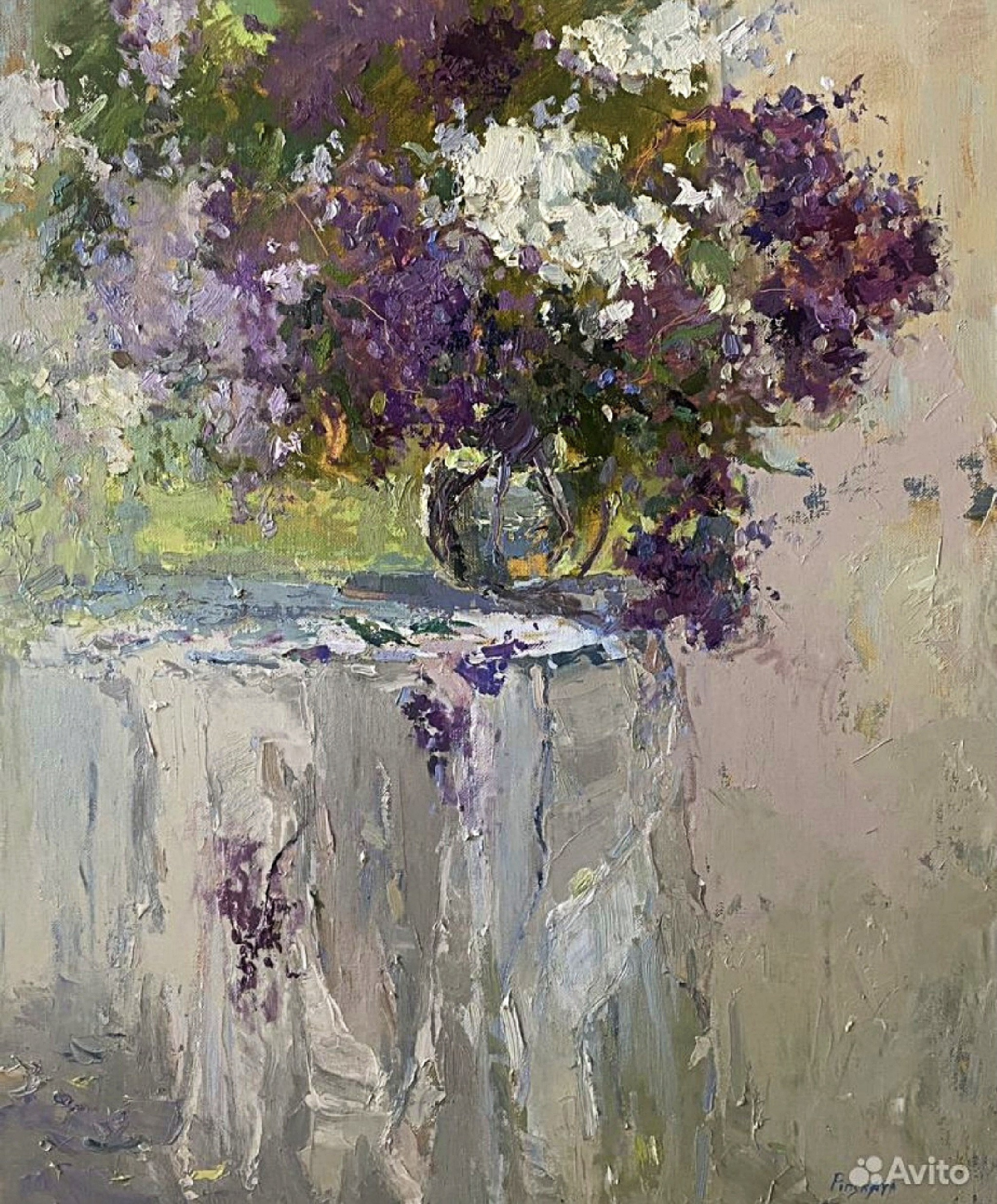 "Сиреневый букет", 50Х65 см. Холст/масло, 2023. Продано.