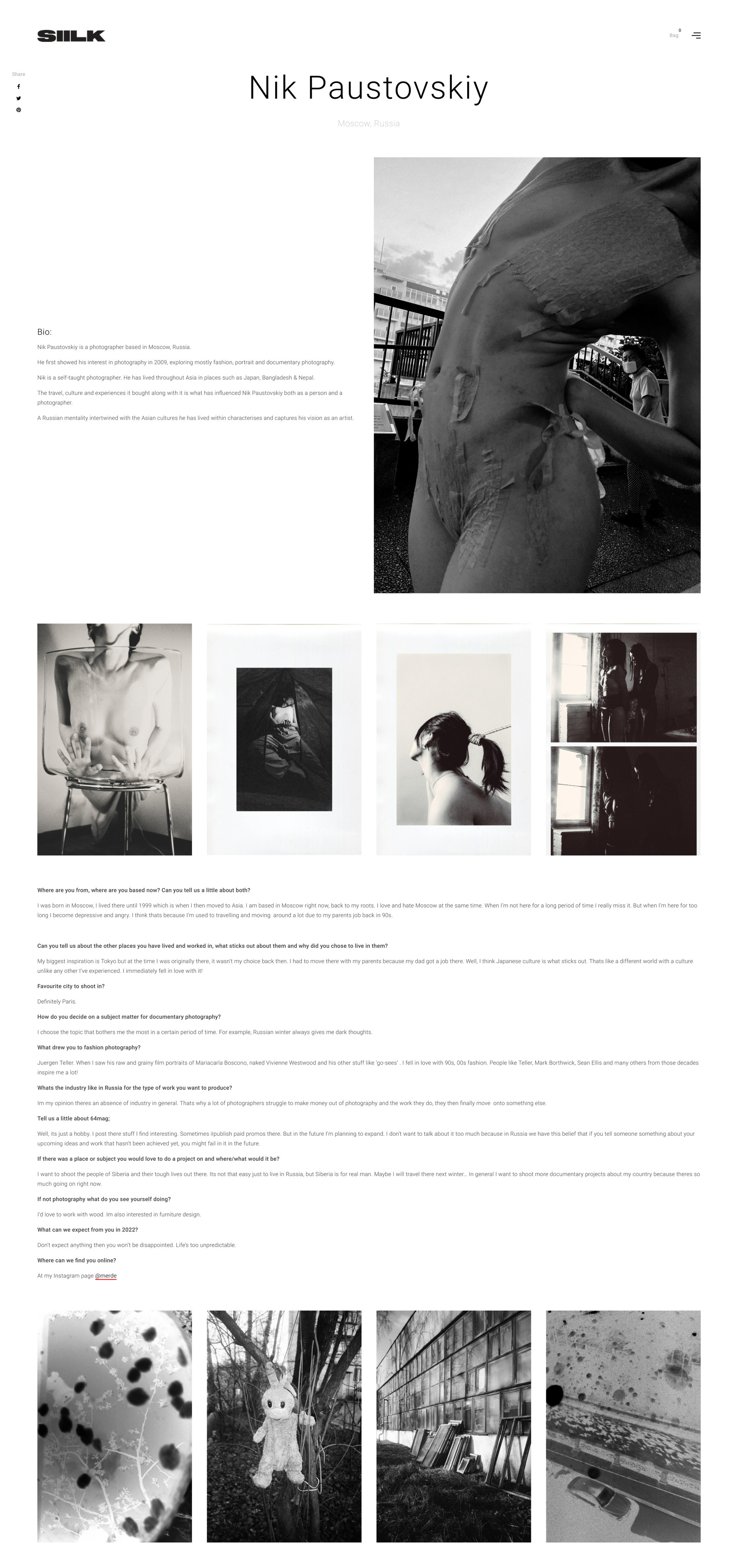 SIILK interview. Nik Paustovskiy photography