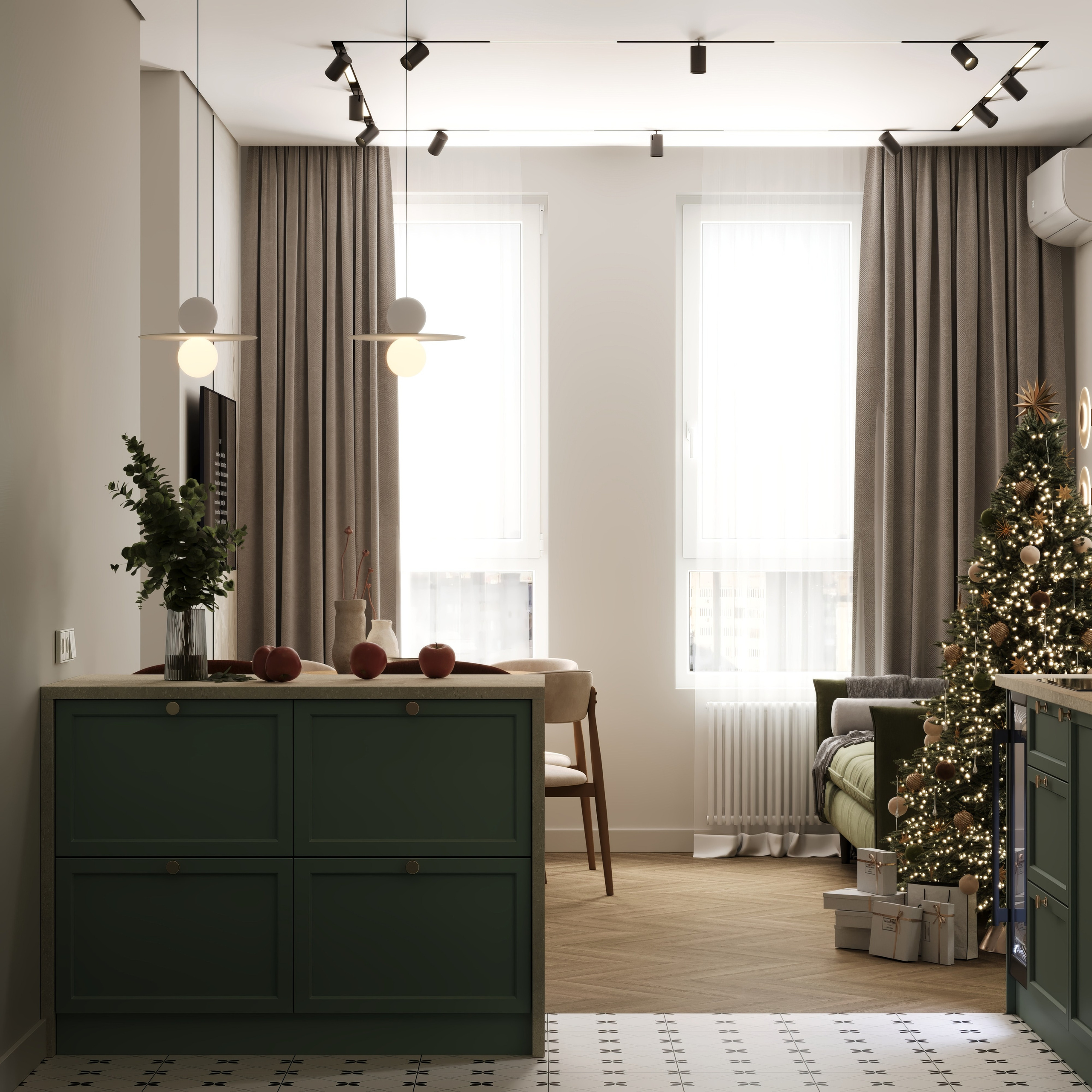 Визуализация квартиры ЖК Дзен-кварталы 70.2 m². Заказать 3d визуализацию интерьеров — Дарья Веденёва