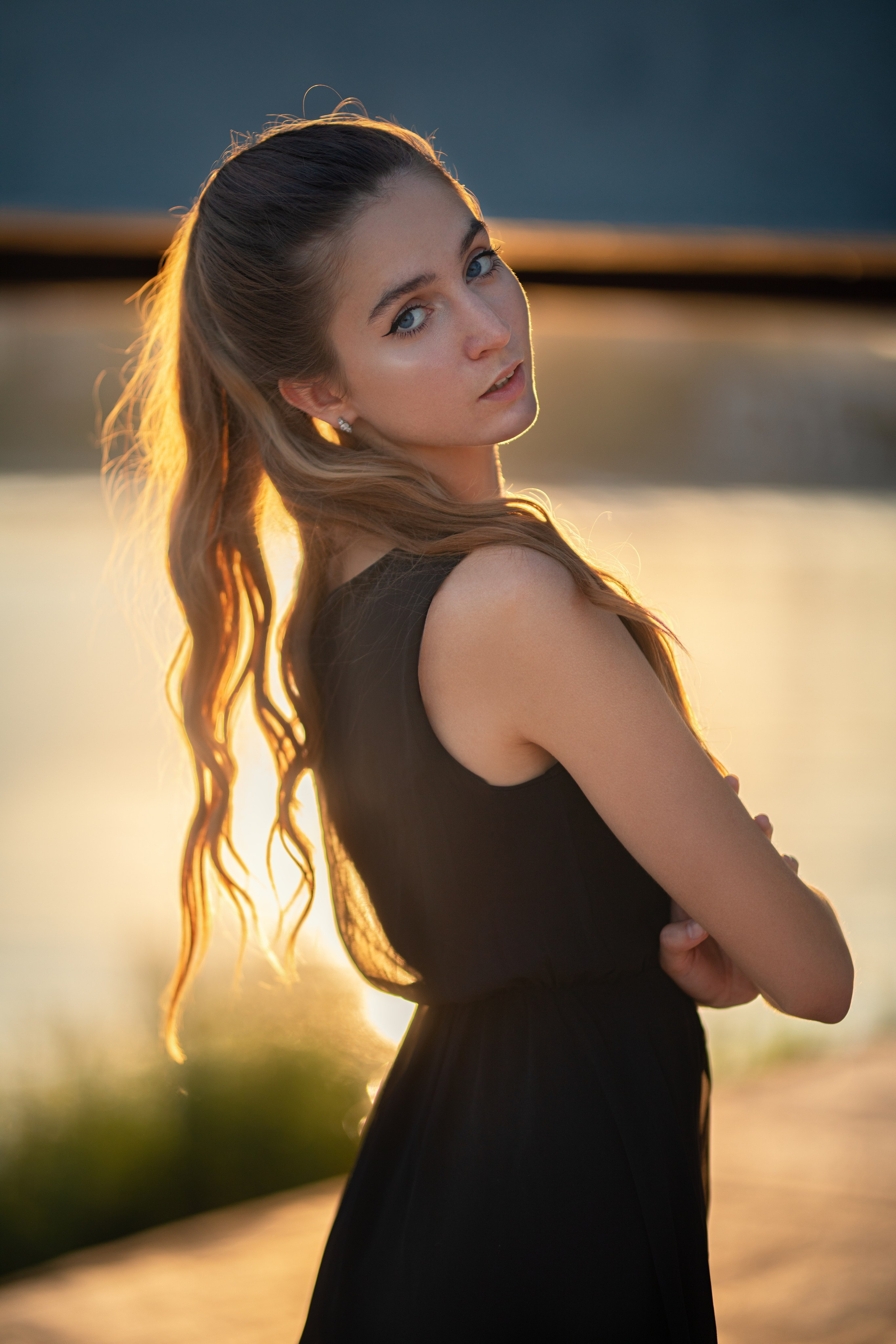 Летняя съемка с Дианой на берегу реки