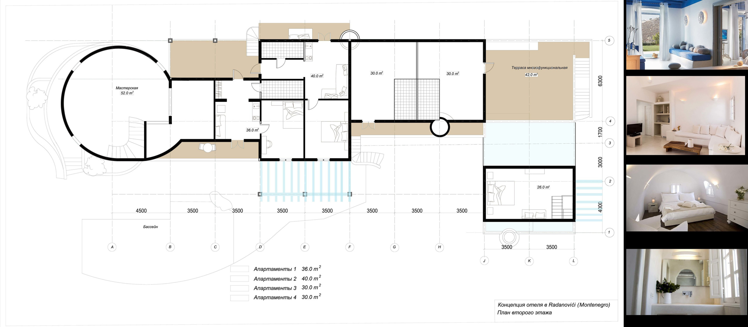 Эко отель в Radanovici (Черногория). Чугунова Анастасия. Дизайн интерьеров и архитектурное проектирование