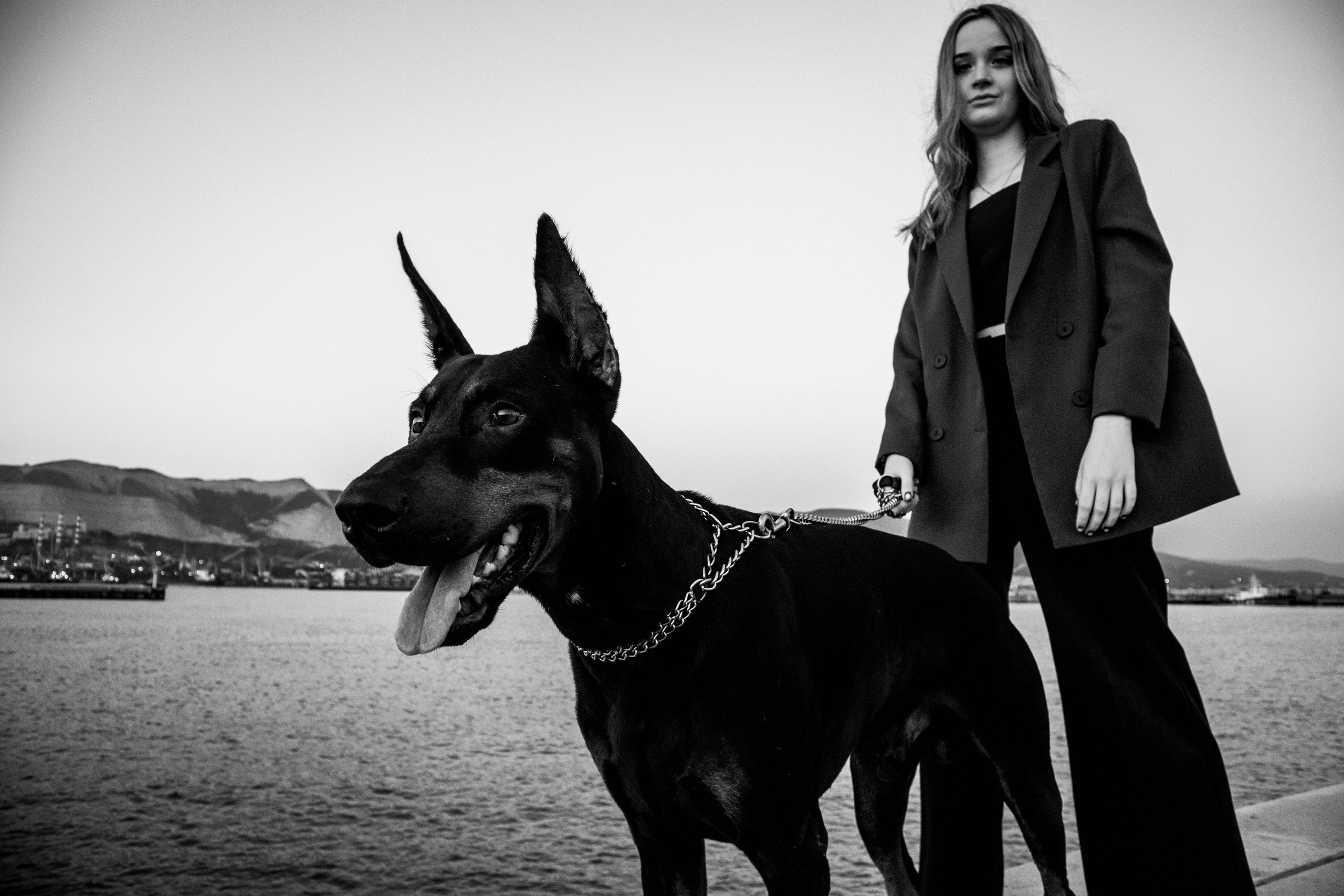 «Жизнь в ритме шага: пара с доберманом». Уличный фотограф Города N