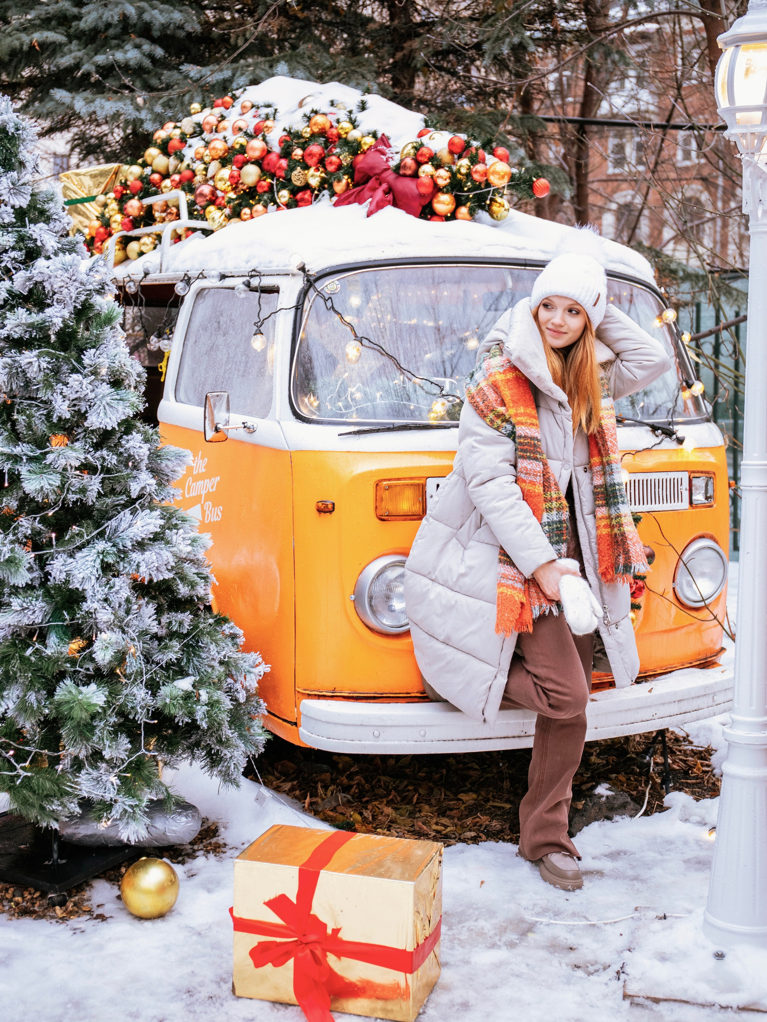 Новогодняя съемка с локацией «автобус». Свадебный и семейный фотограф в Москве Мила Широких
