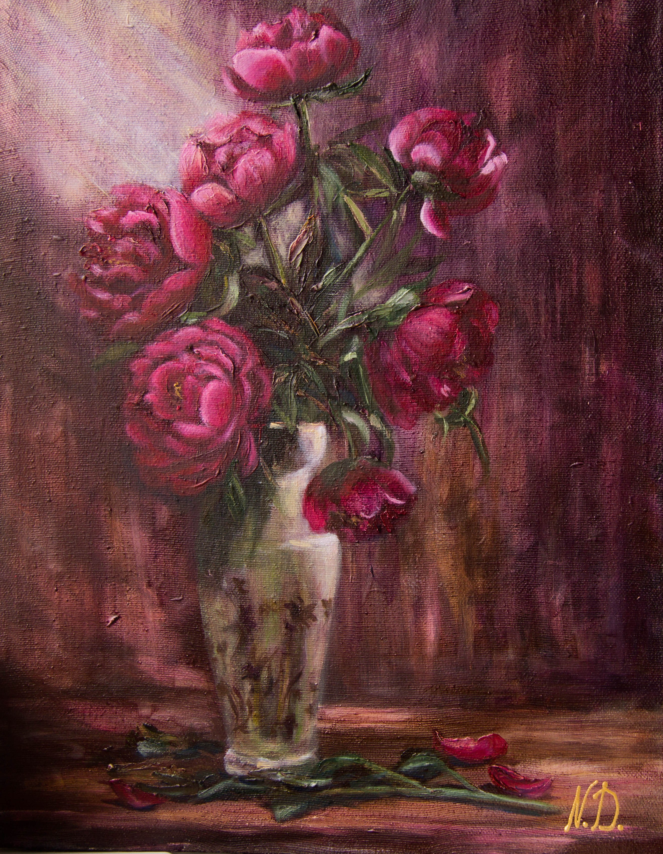 Пионы в вазе. 40*50 Холст, масло