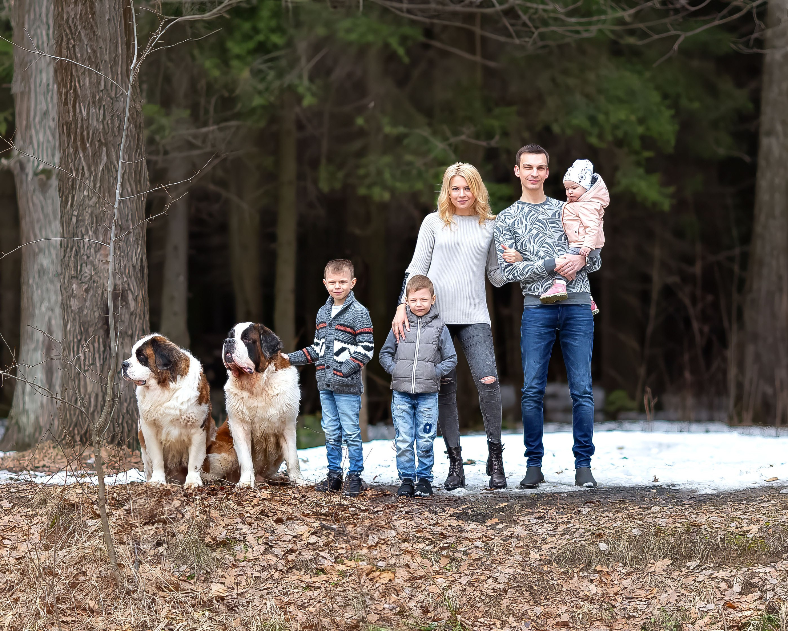 Съемка семьи с животными