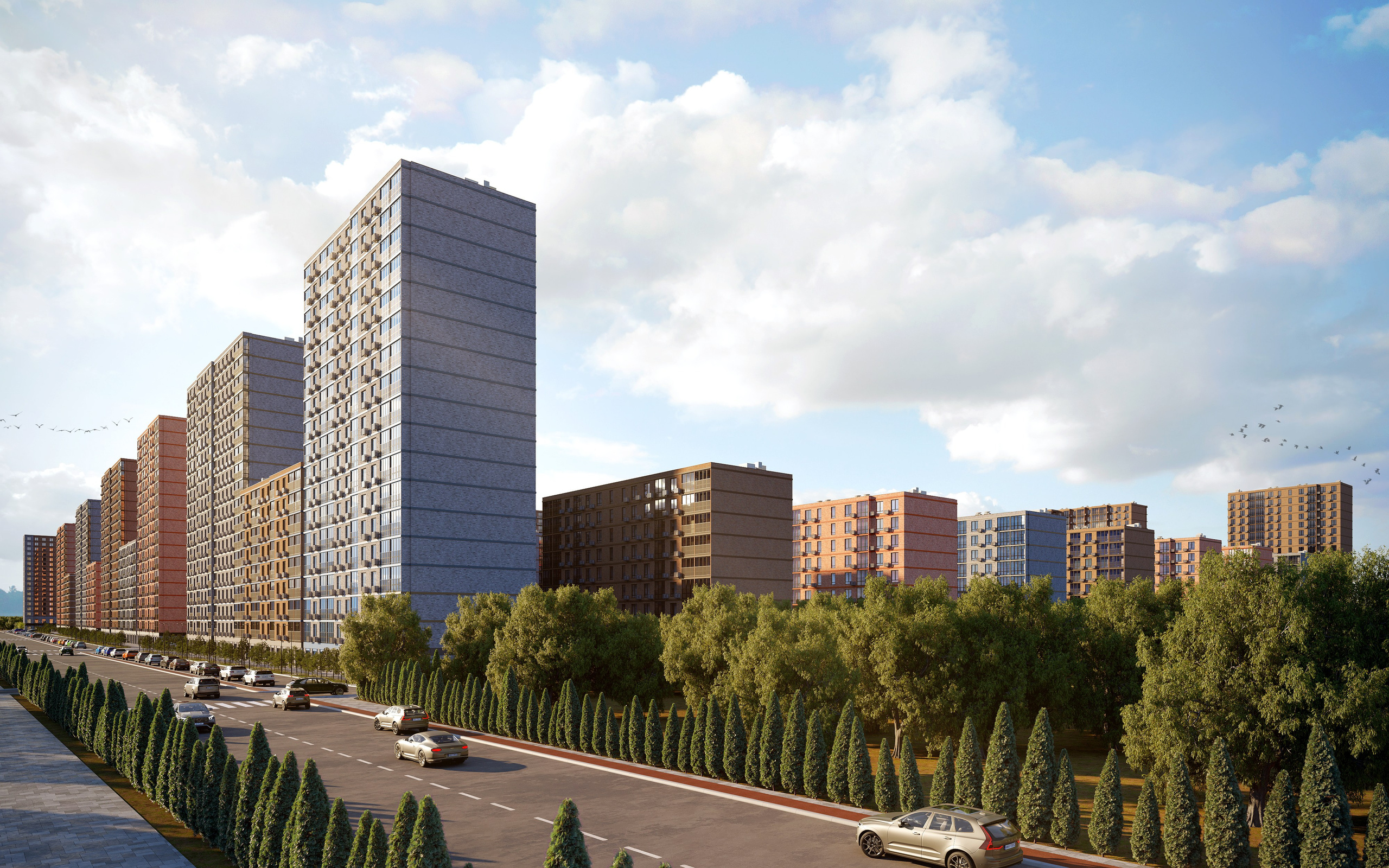 Жилой комплекс в Краснодаре — визуализация современной архитектуры. 3Д Визуализация Интерьера и Архитектуры