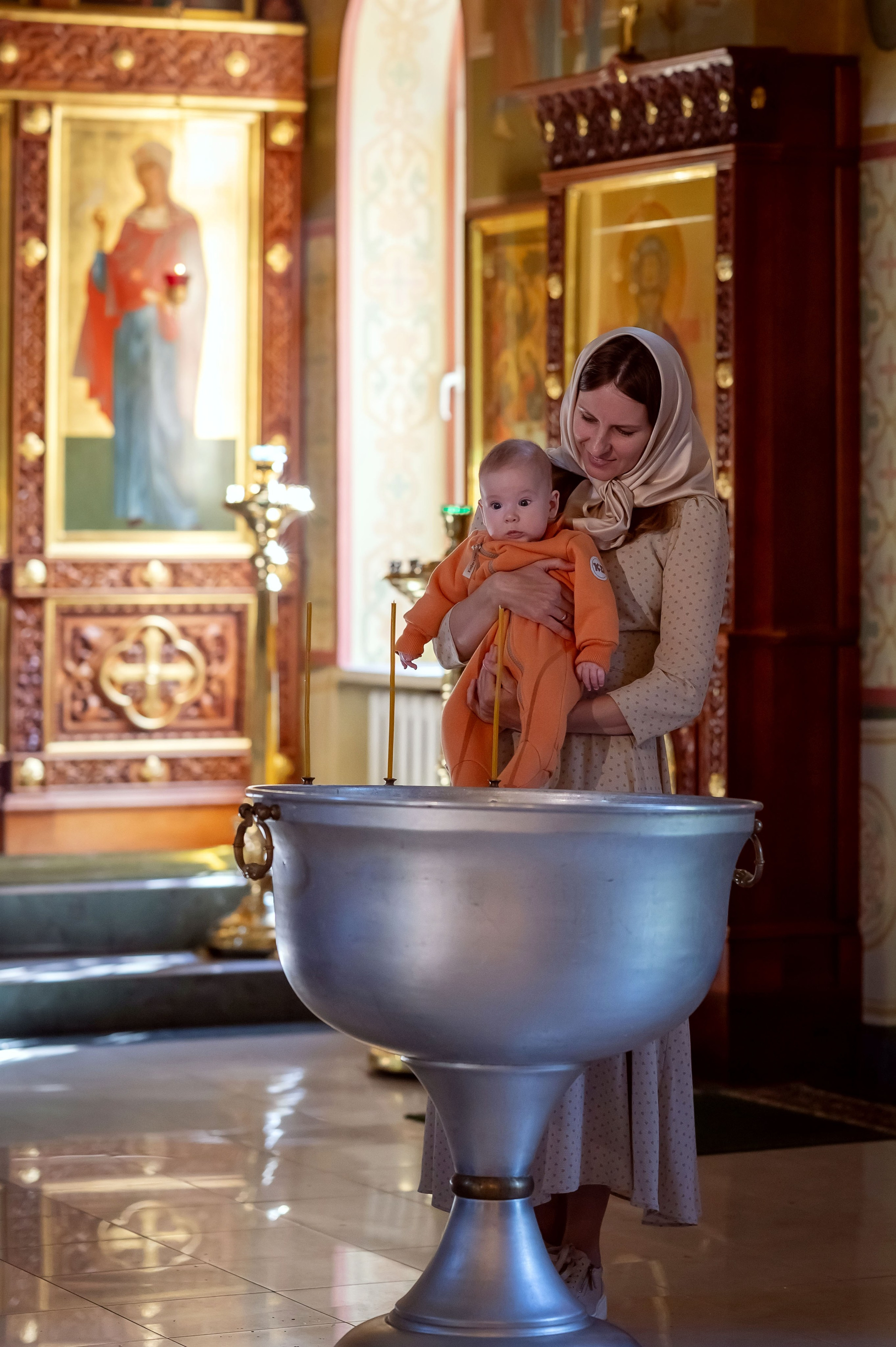 Крещение Георгия в Сергиевском храме пос. Кратово. Семейный фотограф в г. Воскресенск Наталия Молева