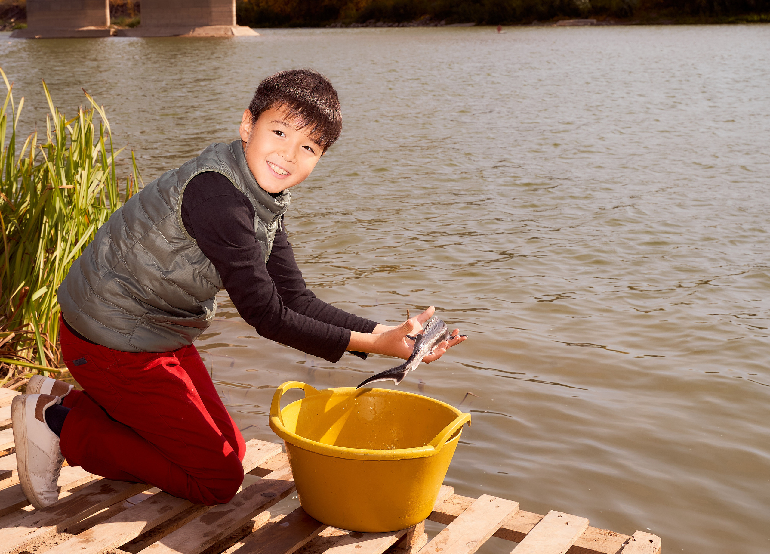 Спуск в Урал мальков осетра. Фотограф в Уральске Александр Хохлачёв | HOHLACHEV.COM