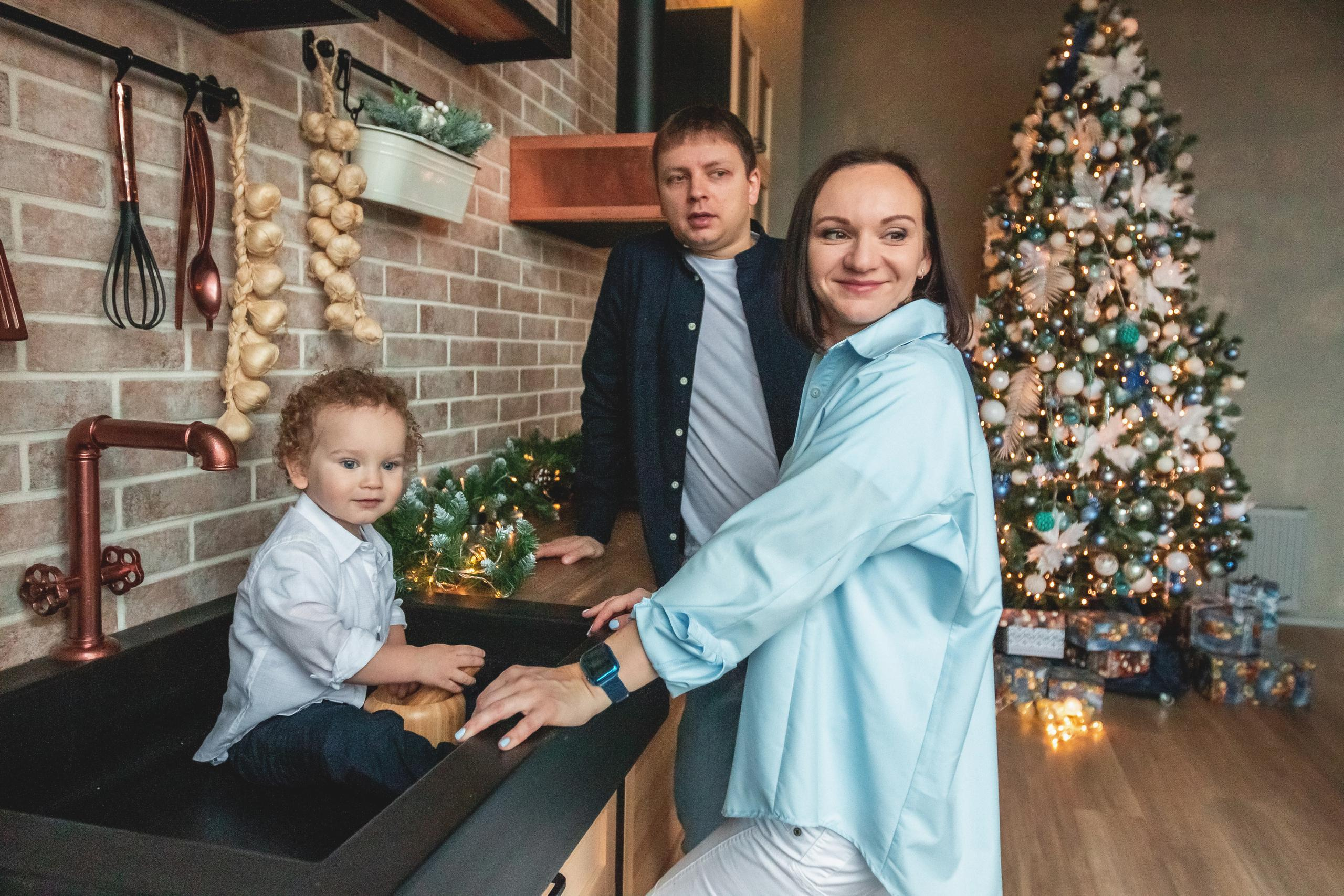 Фотосессия в студии Новогодняя. Семейный, Детский, Репортажный фотограф в Санкт-Петербурге Погодина Лю