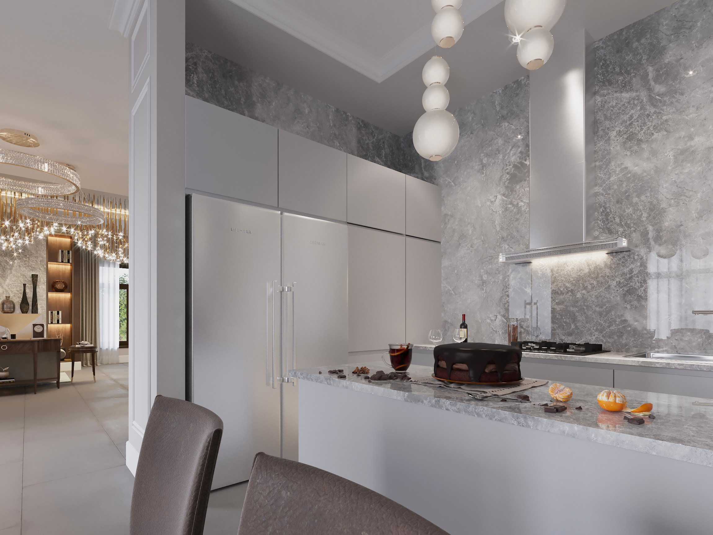 Coastal Cottage — Interior in Modern Classic Style. 3D INTERIOR AND ARCHITECTURE VISUALIZATION