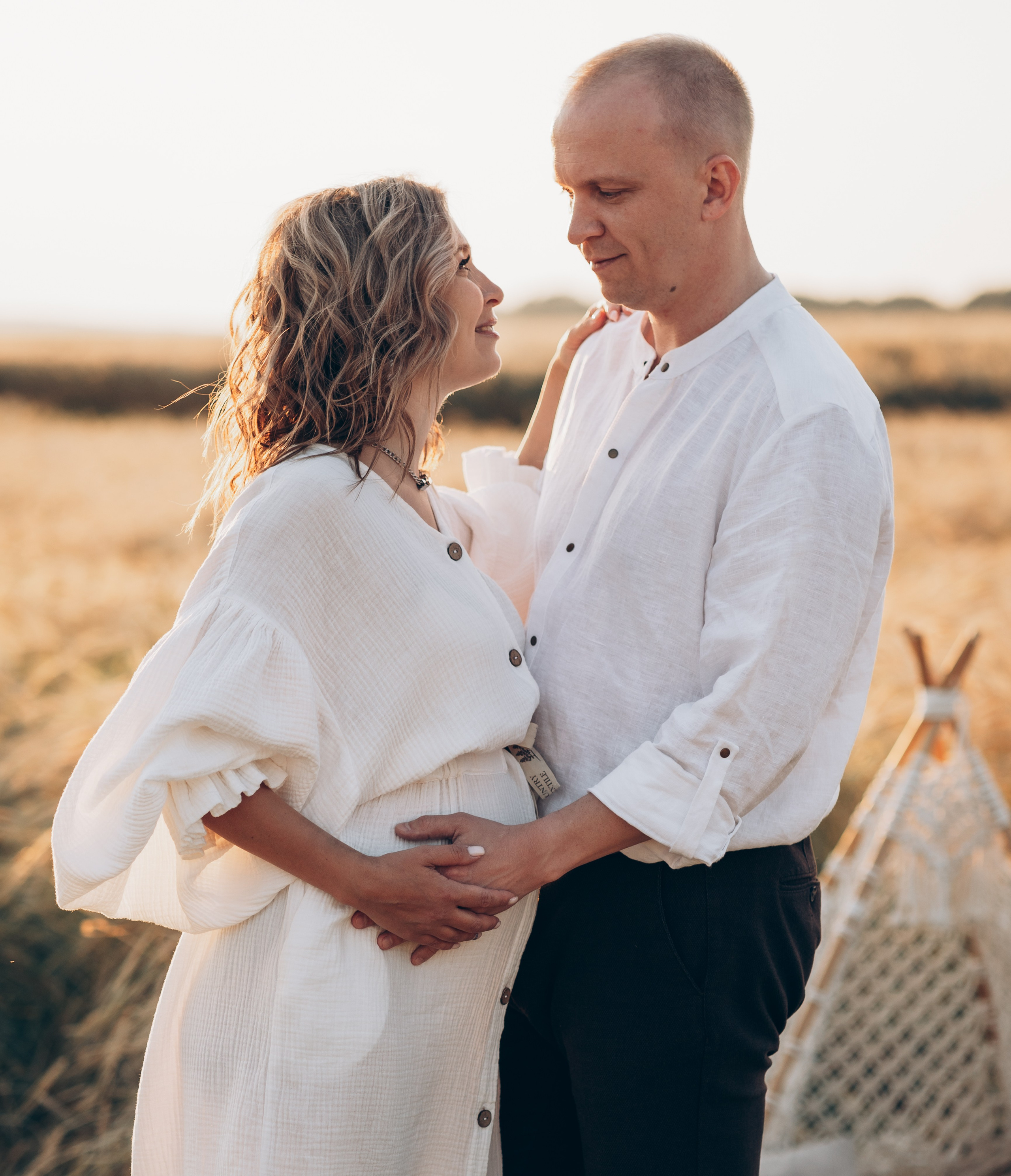 Закатная история в полях. Семейный фотограф в Москве Елена Гильманова
