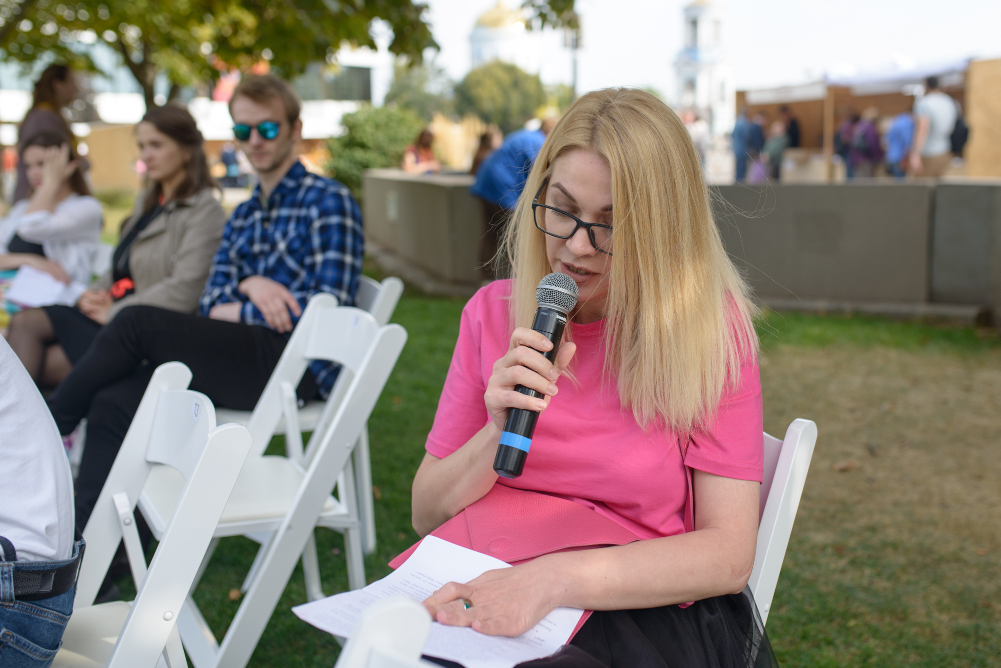 Collective reading at the Platonov Festival Book Fair in Voronezh. Porto Photographer Kristina Brazhnikova