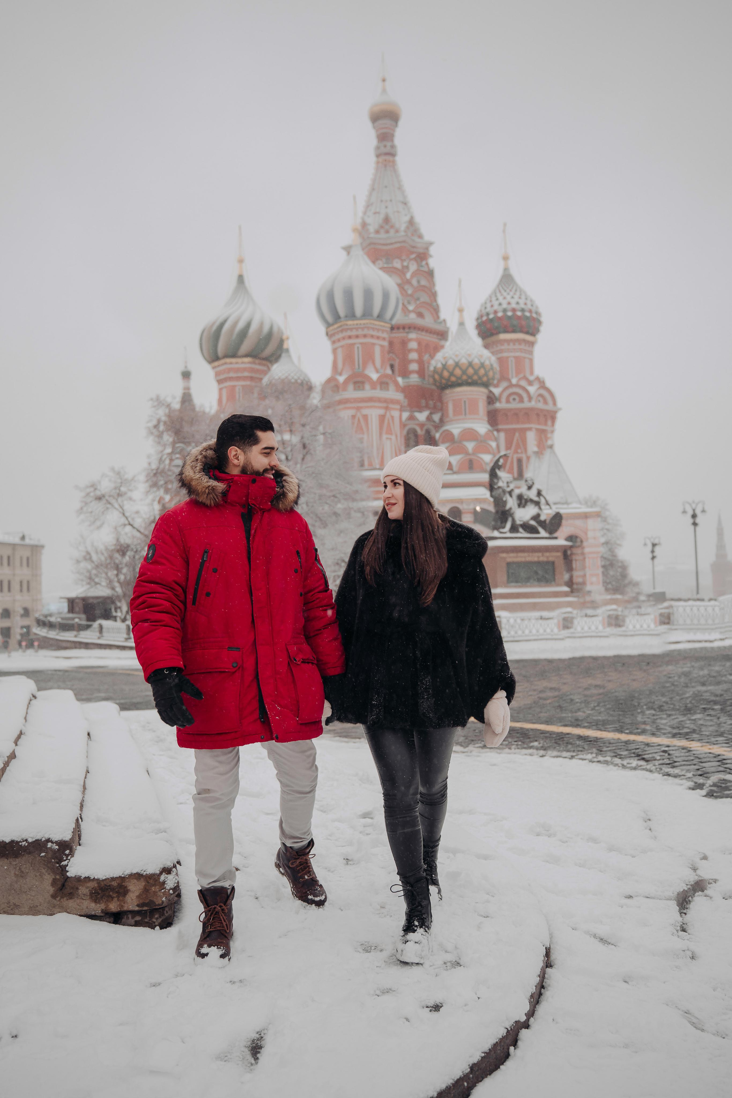 Новогодняя фотосессия на Красной площади для Мигеля и Марины