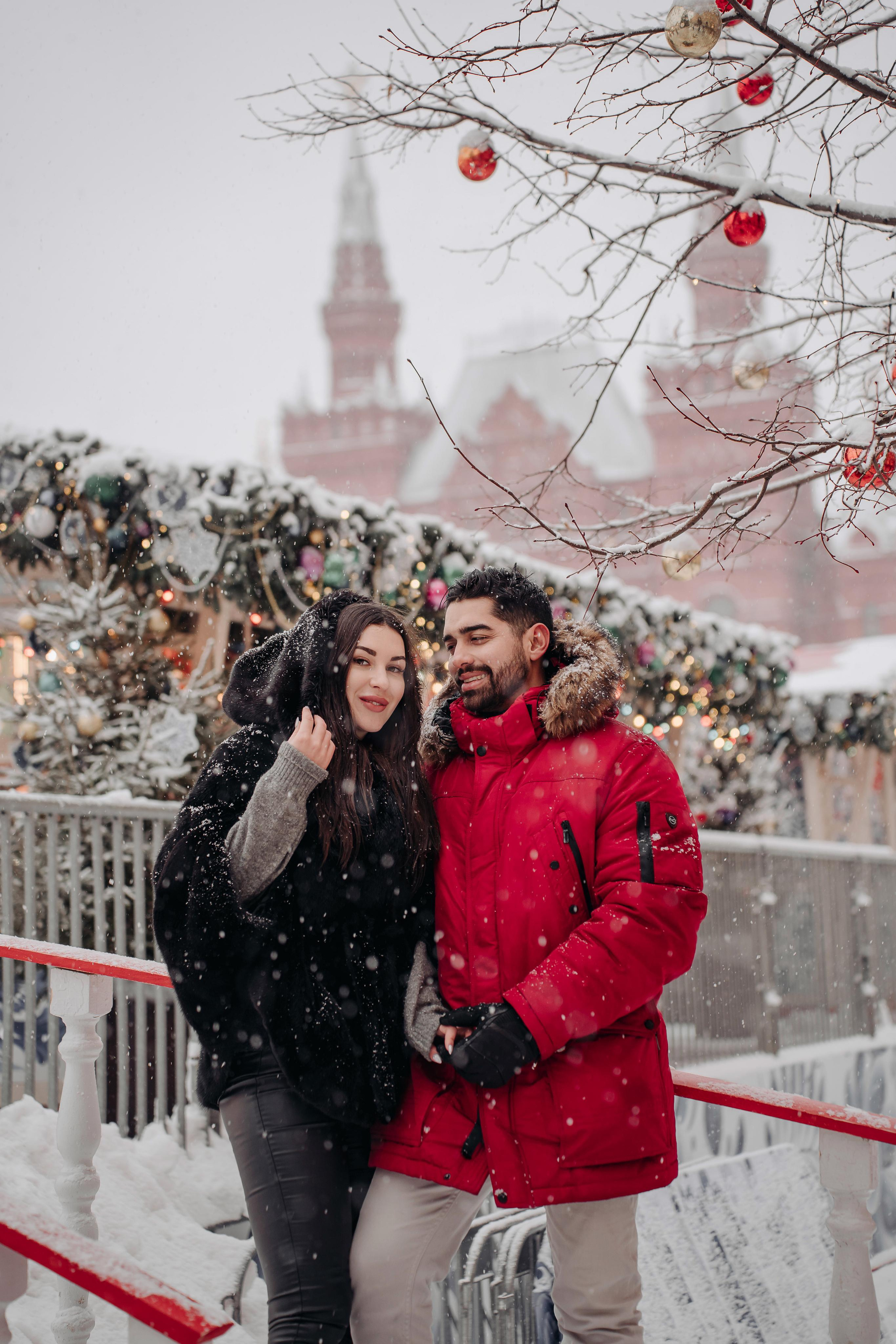Новогодняя фотосессия на Красной площади для Мигеля и Марины