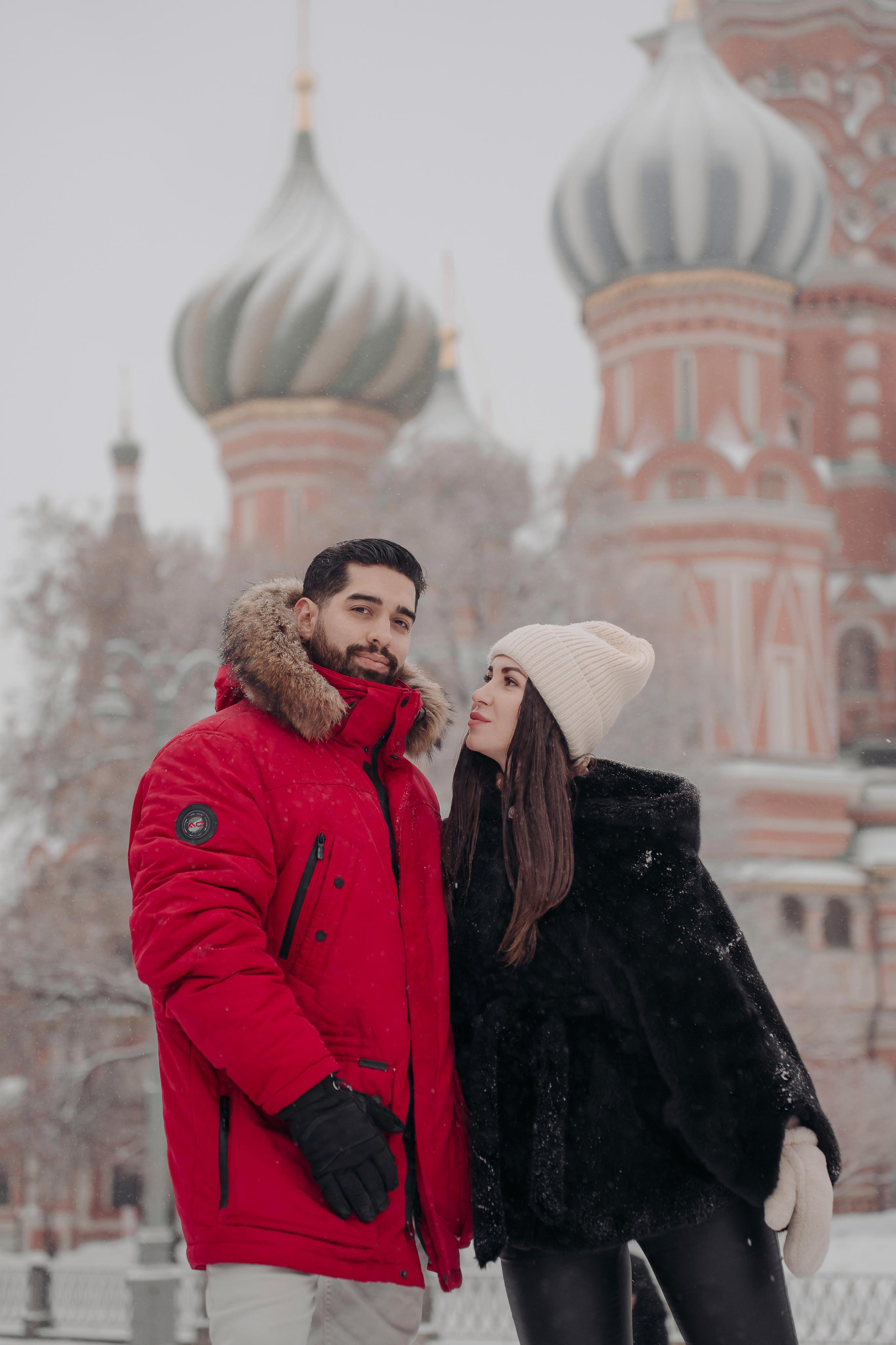 Новогодняя фотосессия на Красной площади для Мигеля и Марины