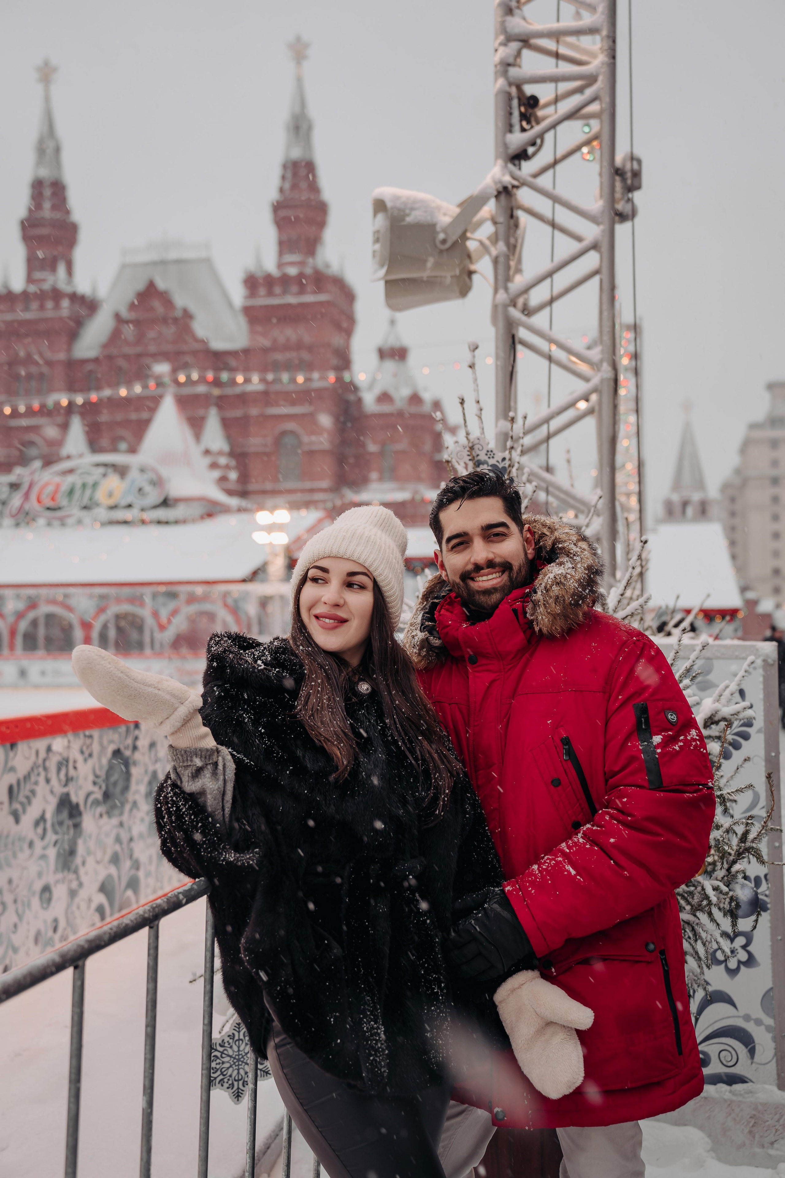 Новогодняя фотосессия на Красной площади для Мигеля и Марины