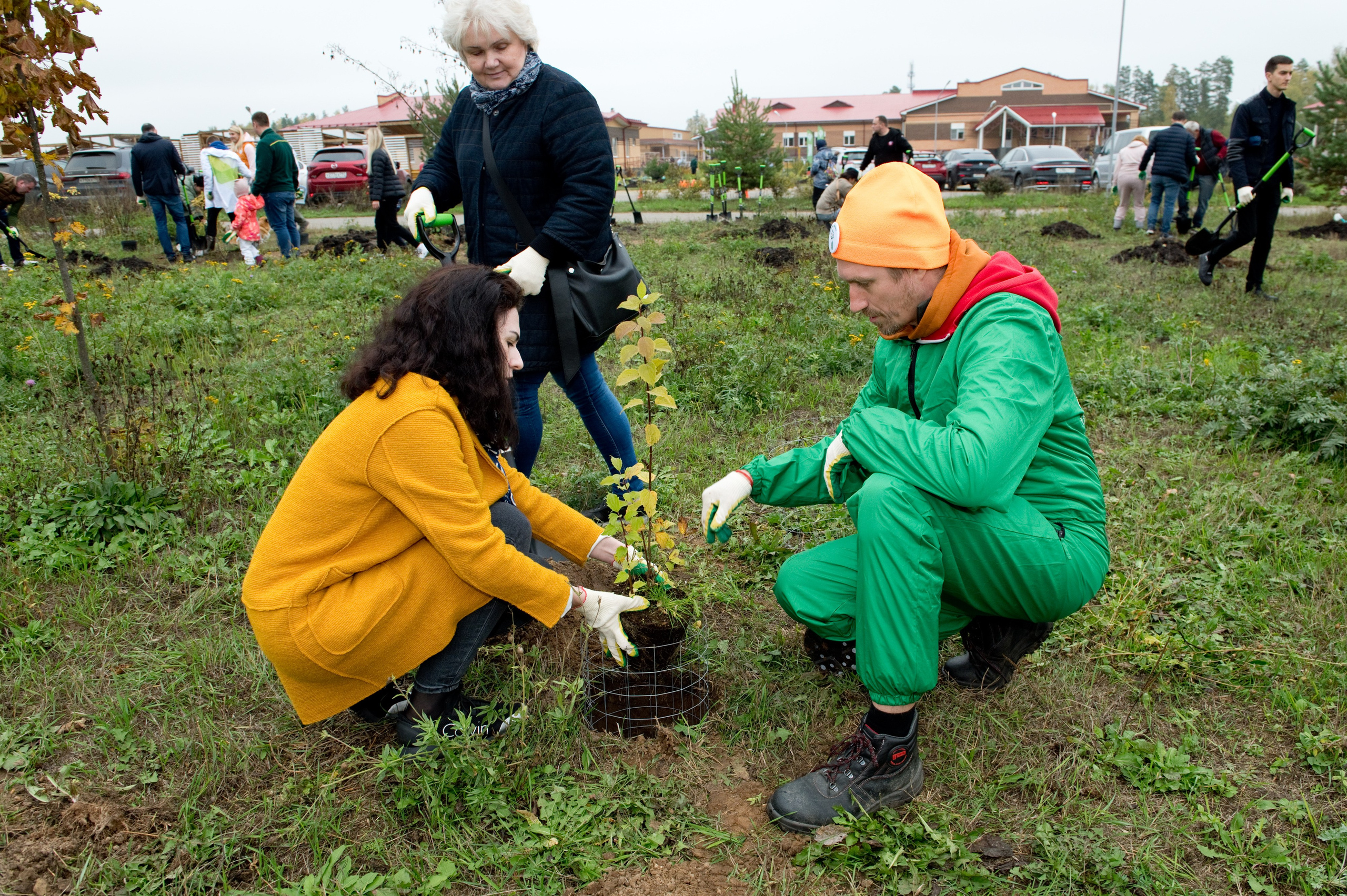 Посадка деревьев в рамках акции Зарубежнефть. Репортажный фотограф и видеограф Слава Думчев. Тимбилдинги, отчетники, корпоративы
