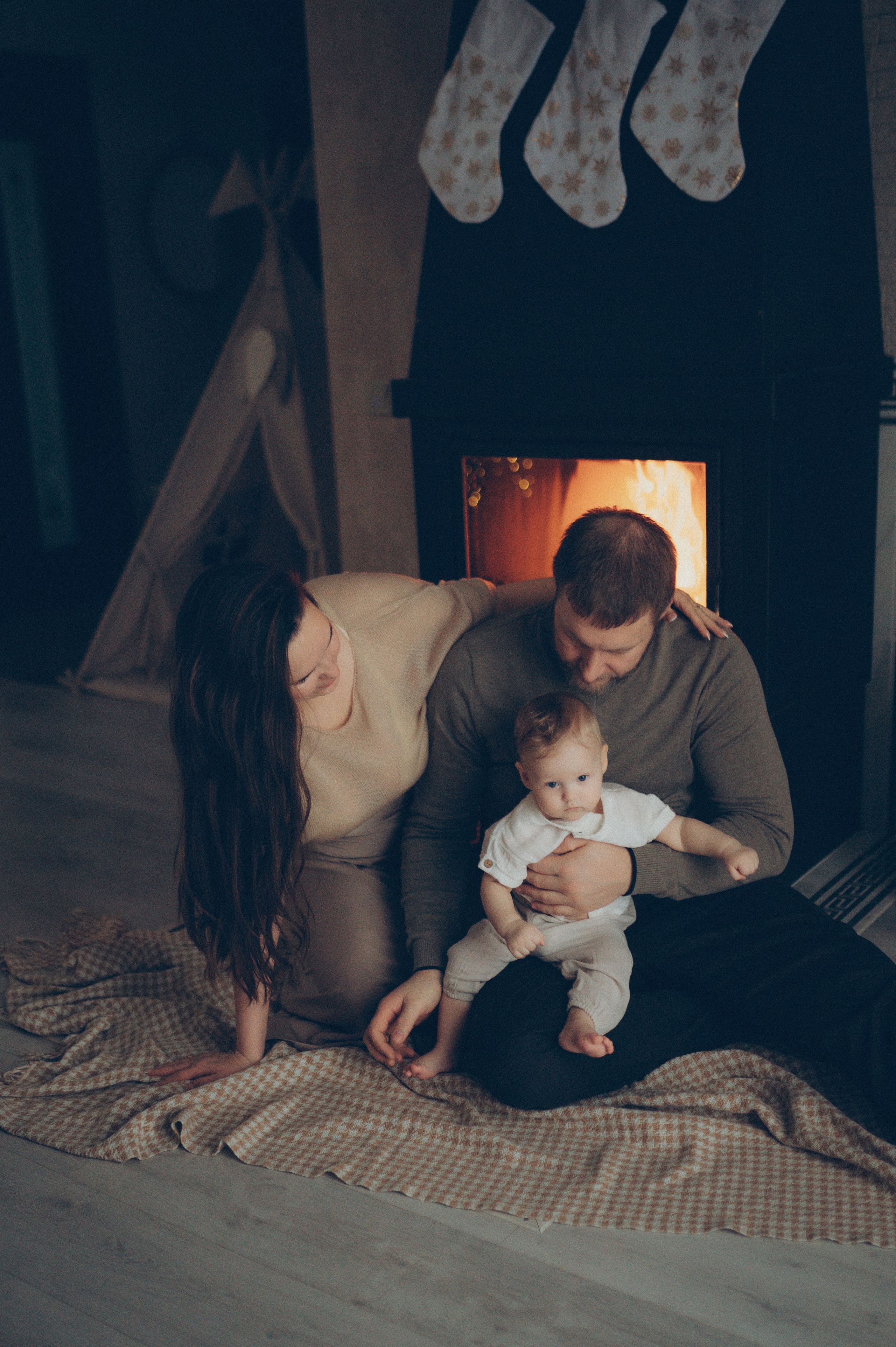 Лева, Жанна и Владимир (новогодняя домашняя). Фотограф, г. Лесной Свердловской области