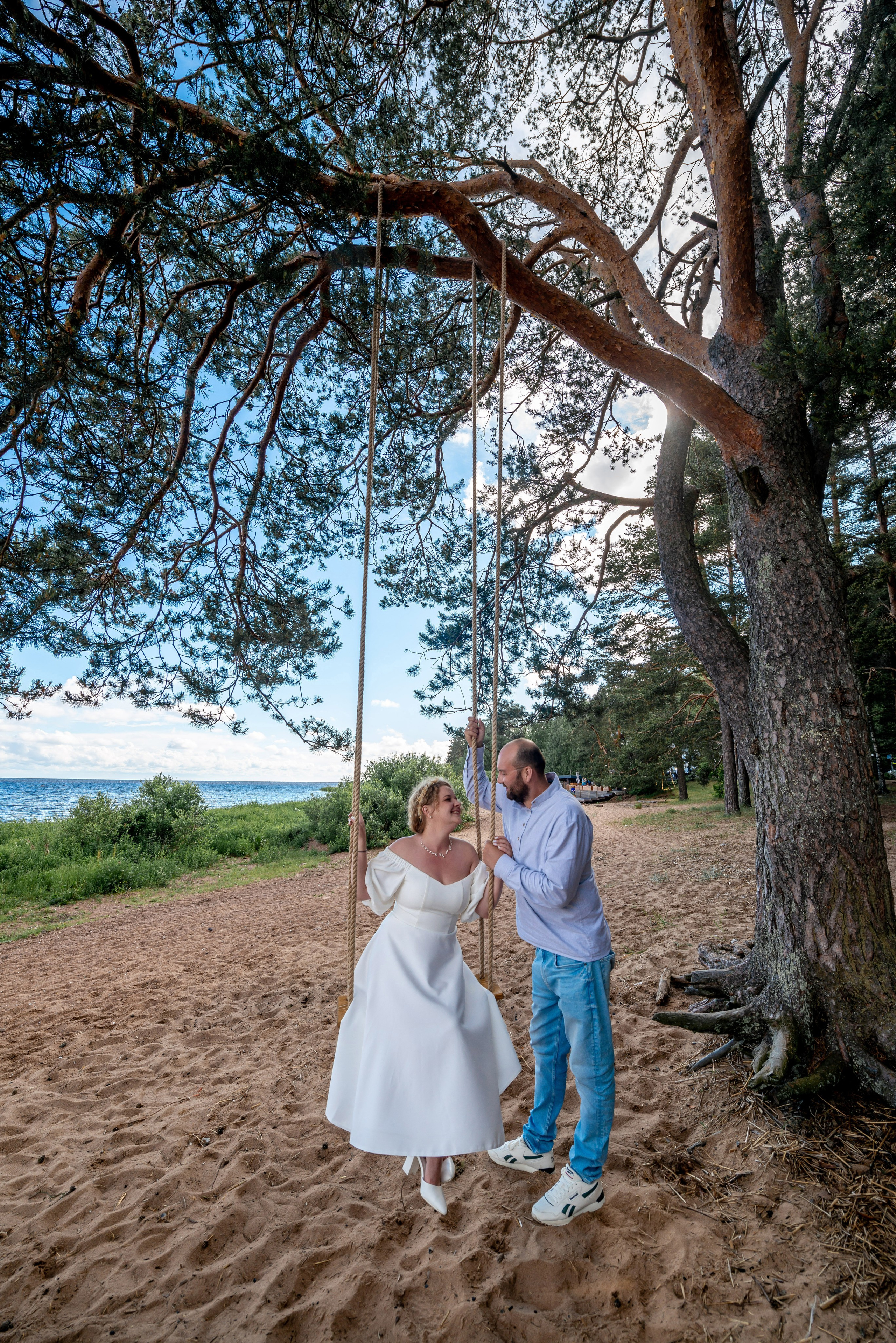 Станислав и Анастасия (нестандартная свадебная фотосессия в лесу и на Финском заливе). Портретный, семейный и свадебный фотограф в Санкт-Петербурге и в Пушкине Ширяев Денис
