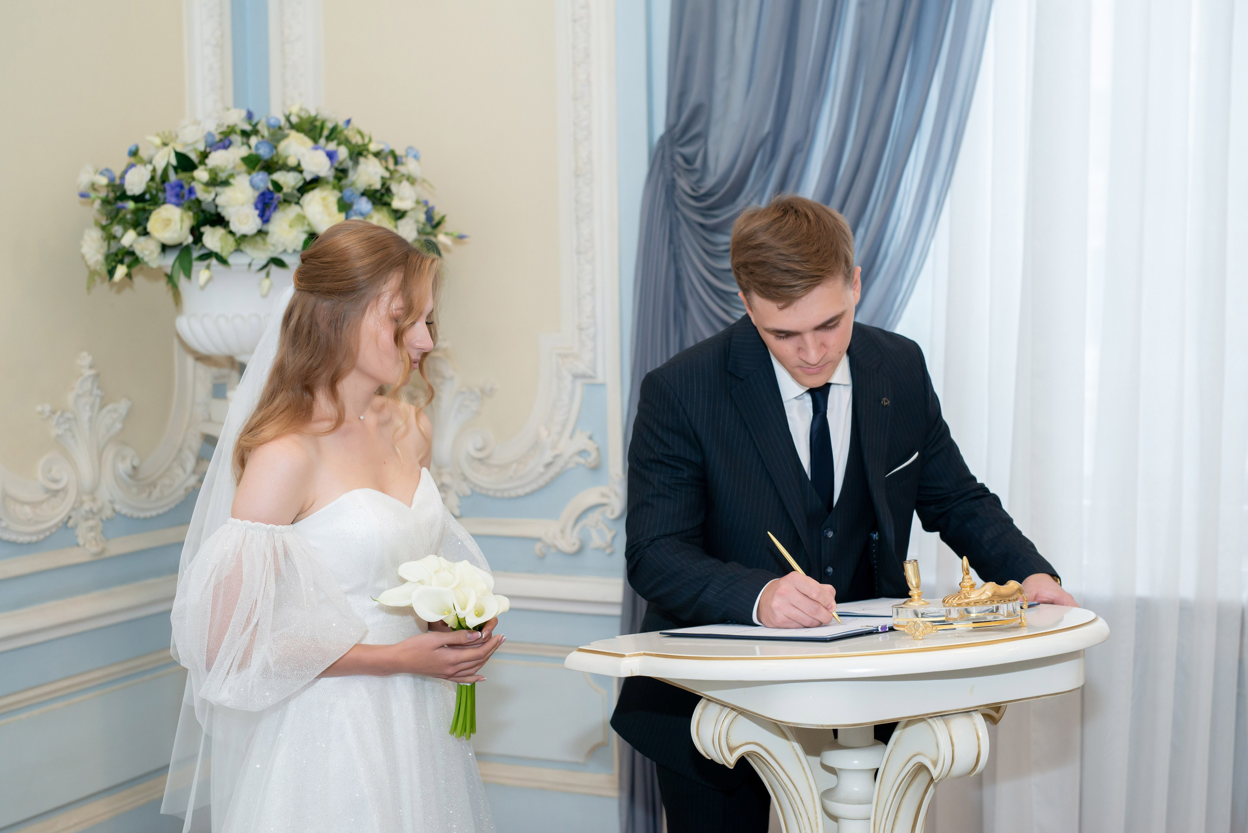 Анастасия и Михаил (Второй Дворец Бракосочетания на Фурштатской улице 52, фотосессия в Таврическом парке). Портретный, семейный и свадебный фотограф в Санкт-Петербурге и в Пушкине Ширяев Денис