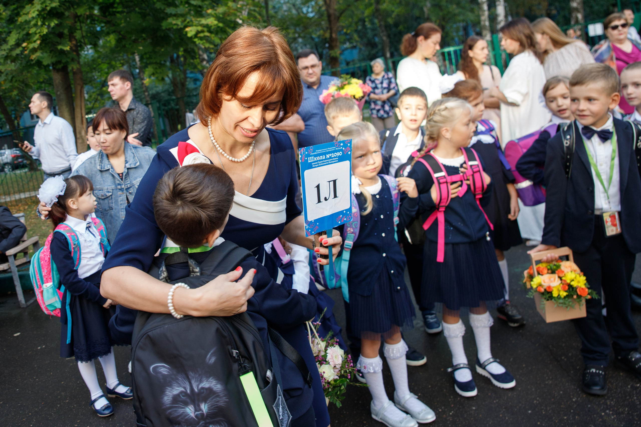 Репортажная съемка первого сентября для первоклассников. Семейный и школьный фотограф в Москве Анна Ткач