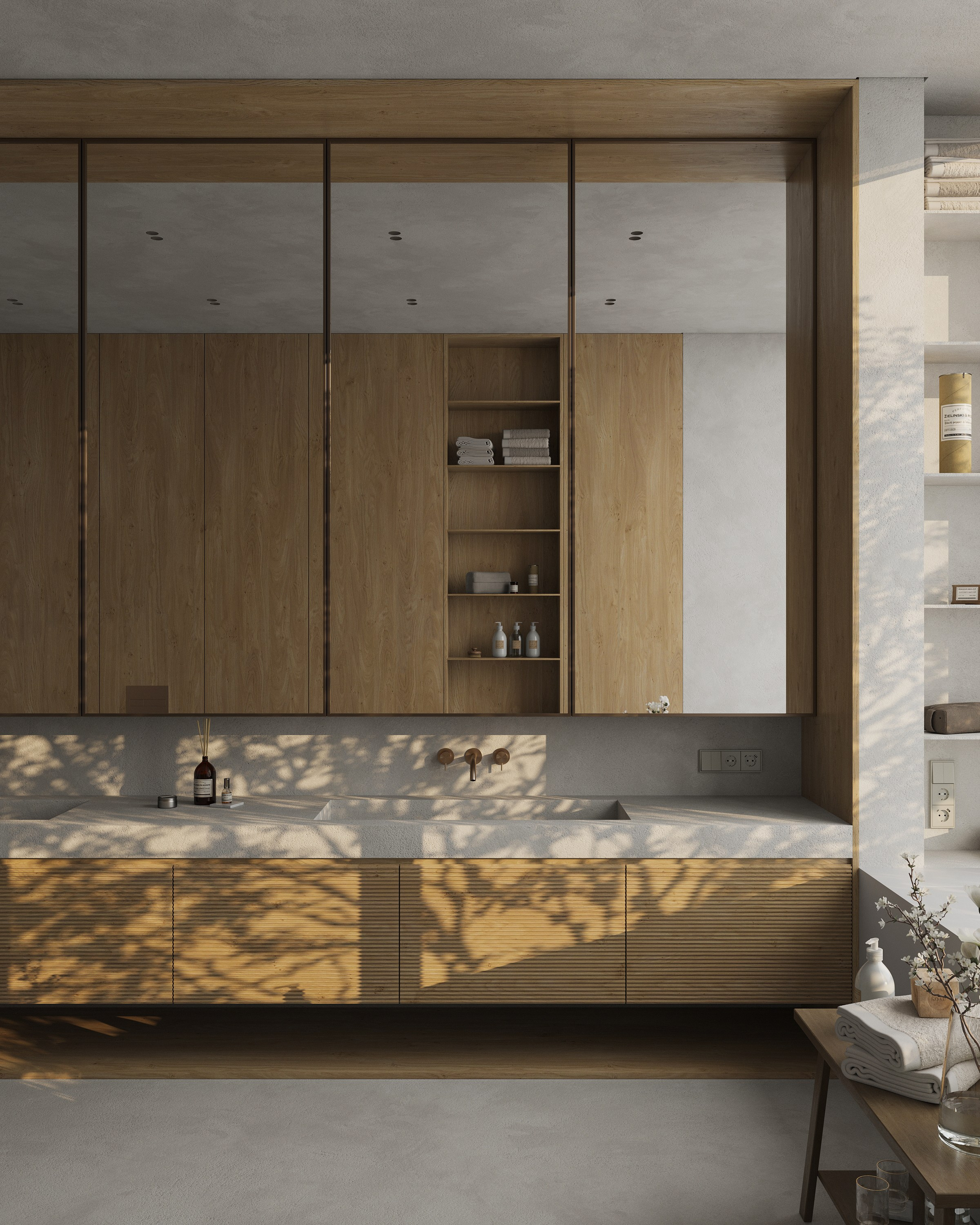 Санузел с видом на внутренний двор. 3D визуализатор