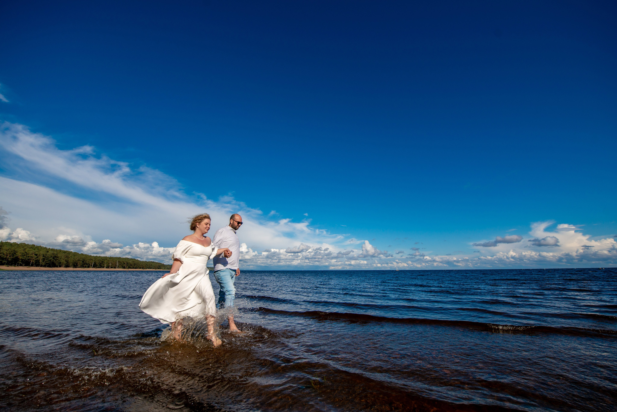Станислав и Анастасия (нестандартная свадебная фотосессия в лесу и на Финском заливе). Портретный, семейный и свадебный фотограф в Санкт-Петербурге и в Пушкине Ширяев Денис