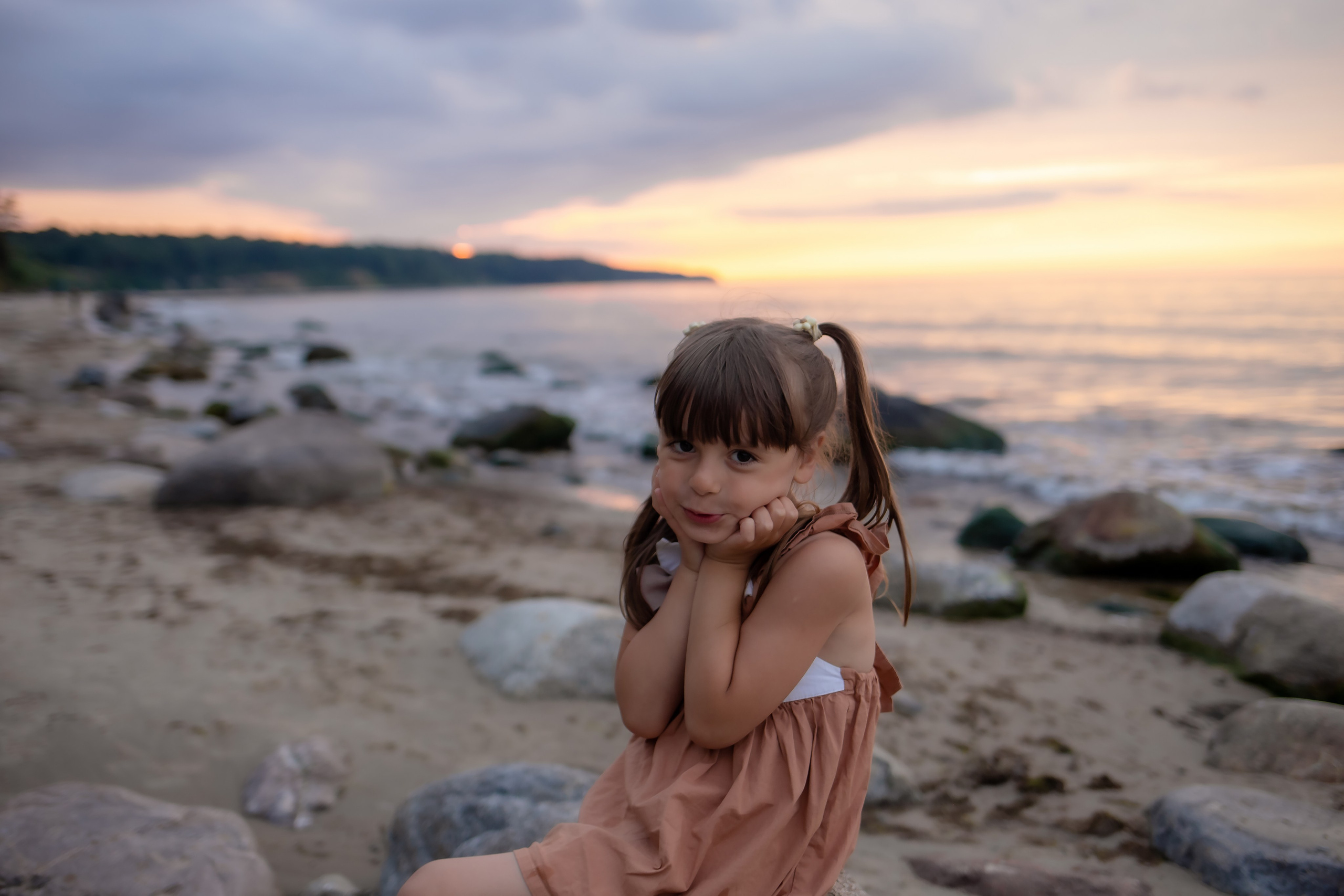 Есеня, Леня и Аня. Закат в Куликово. Фотограф в Калининграде Решетникова Алина