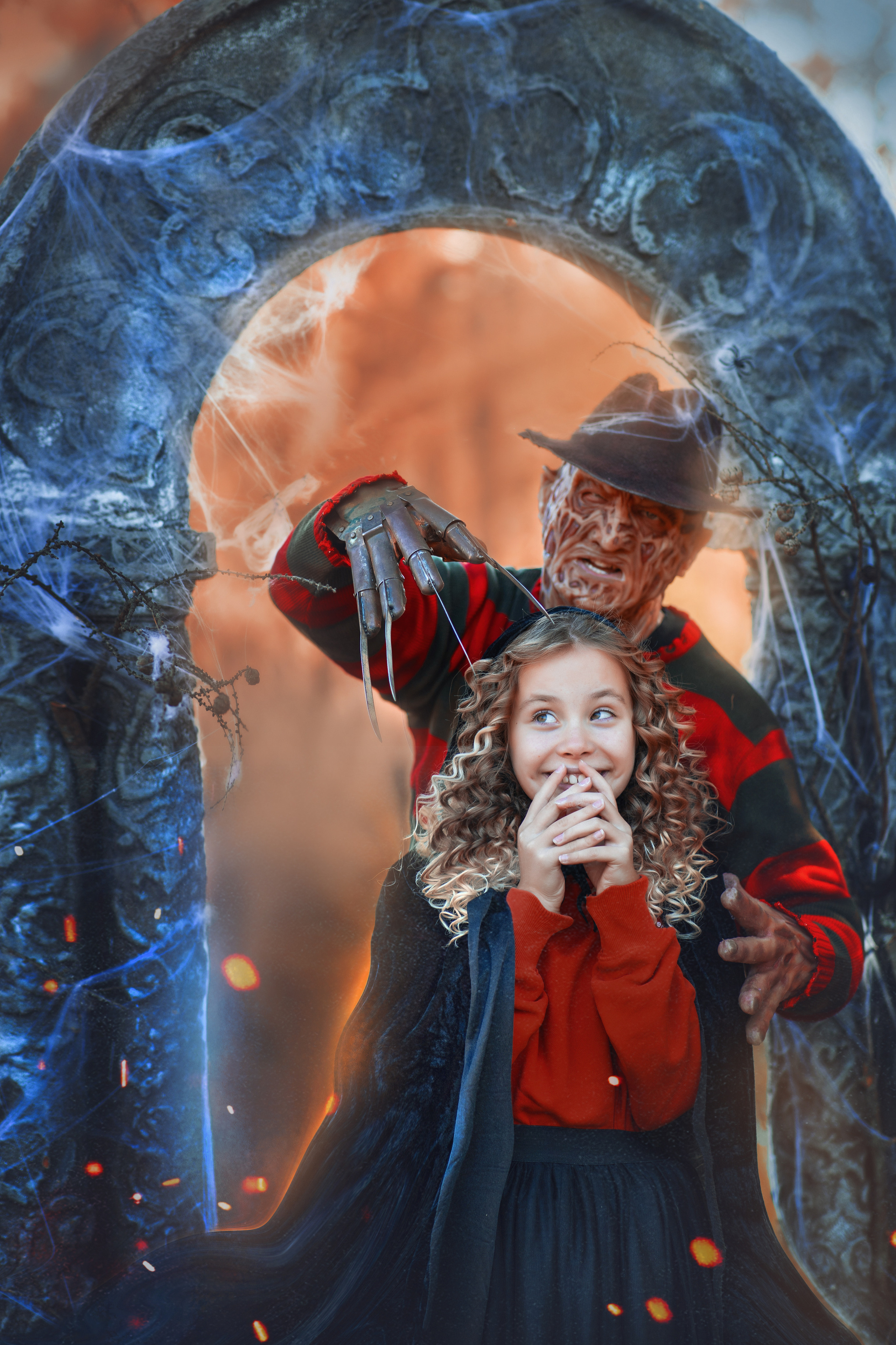 Хэллоуин Фреди Крюгер тыквы праздник вампиры hallowen фотосессия на Хэлуин нечисть принцесса Дракула