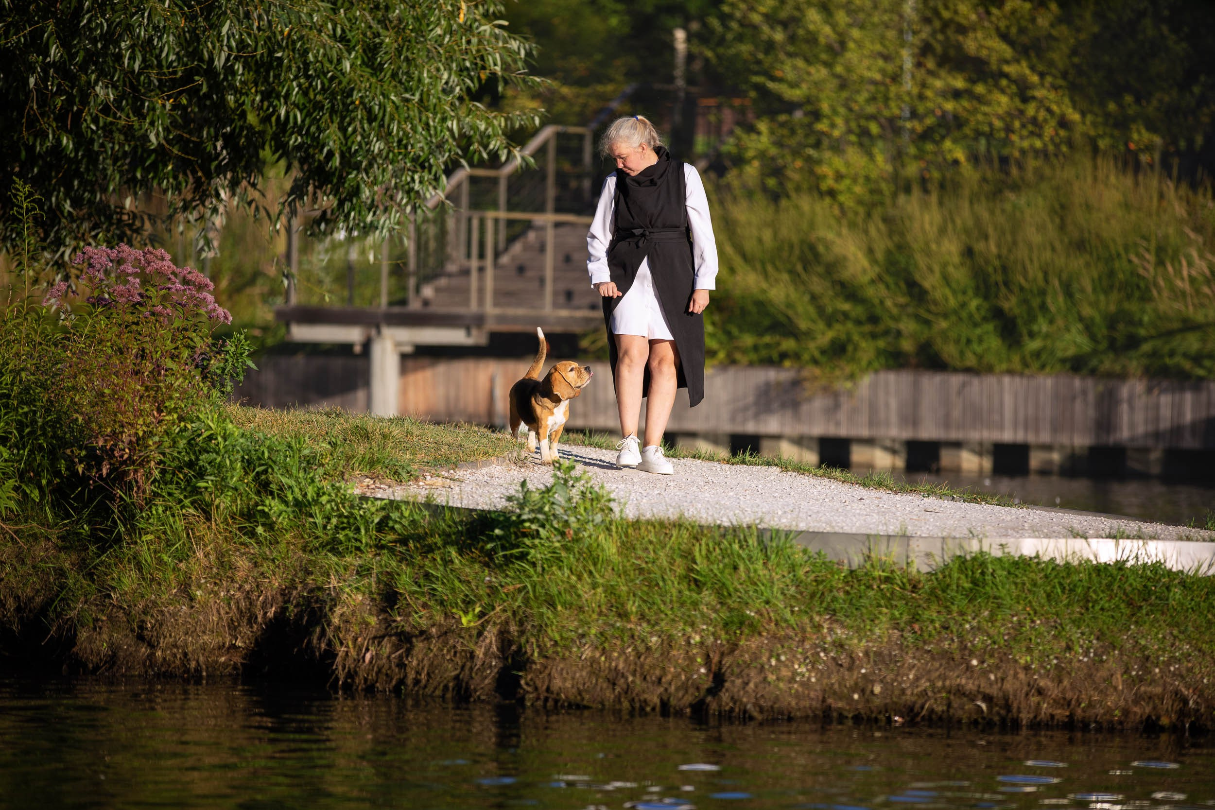 Фотопрогулка с Татьяной и биглем Евой. Фотограф-анималист в Москве и Московской области Татьяна Фролова
