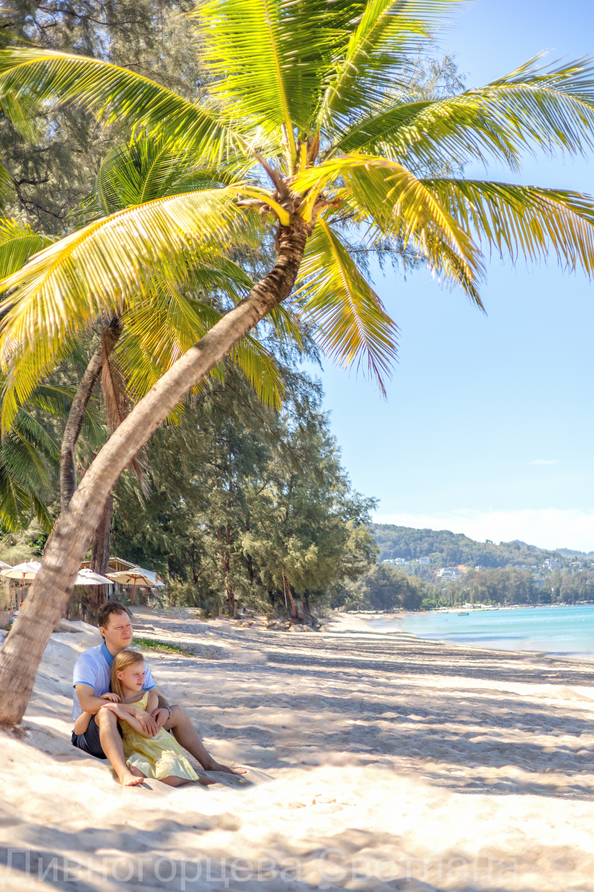 Фотосессия на море. Пляж с пальмами, баунти.