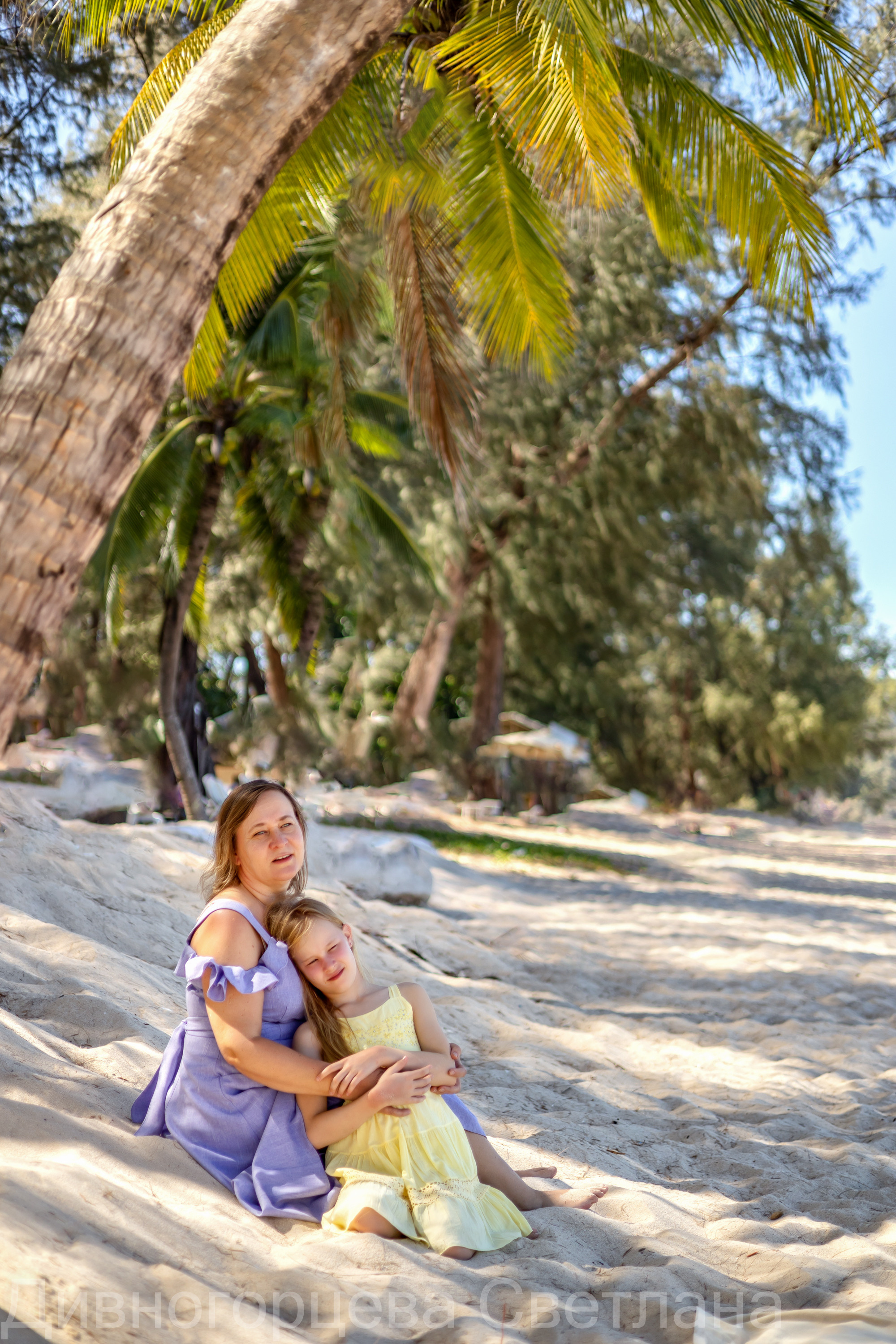 Фотосессия на море. Пляж с пальмами, баунти.