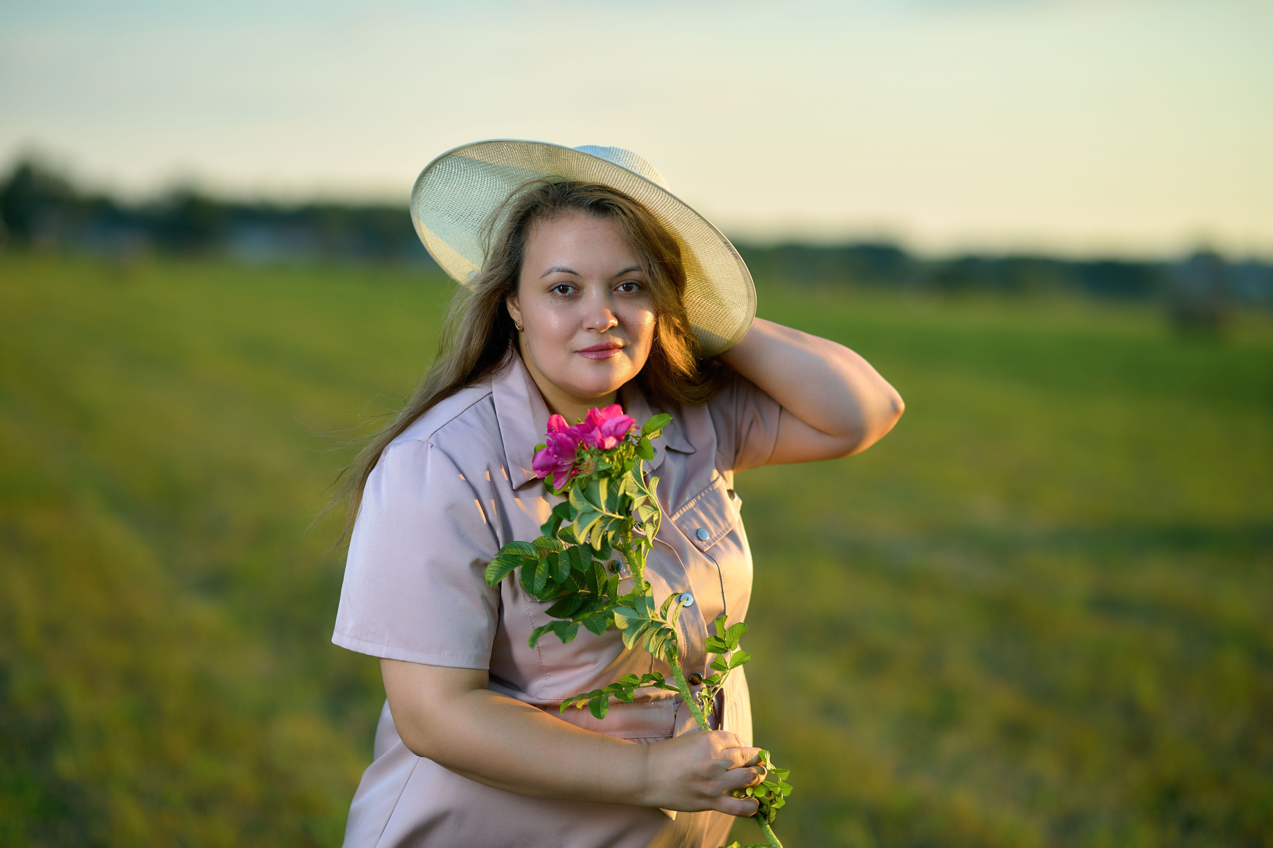 Фотосессия в поле, стог, валки, солома Чебоксары Чувашия