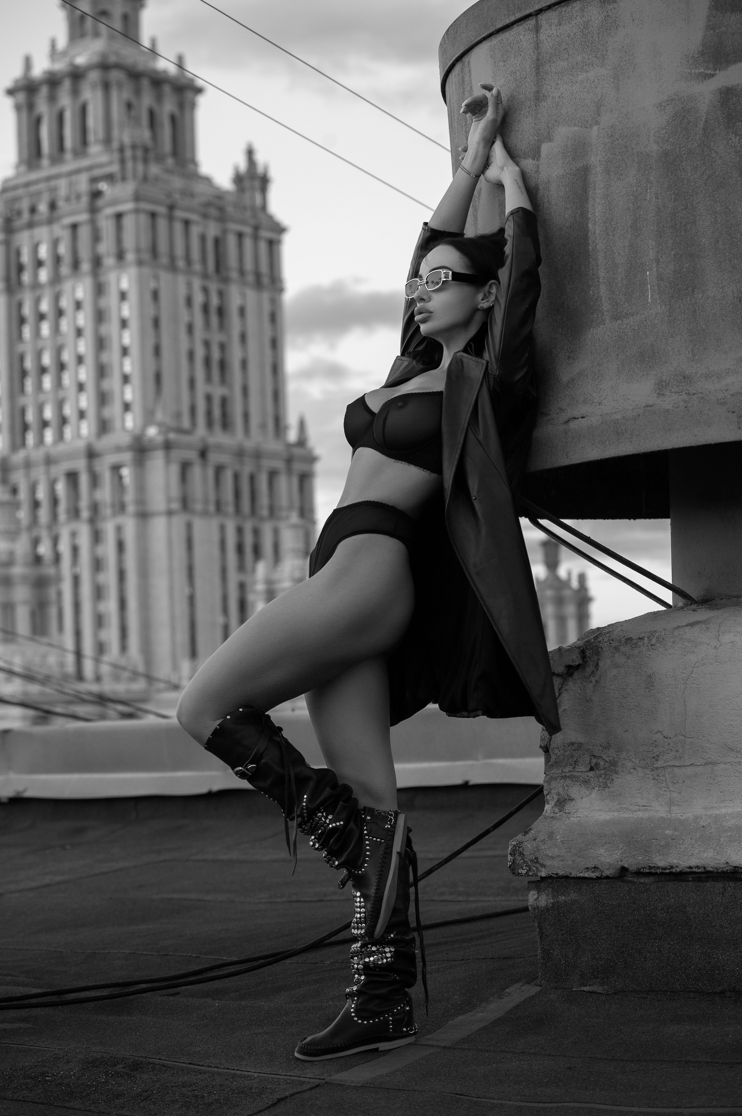 Фотосессия на крыше. Александр Mr.Brass — фотографирую женский портрет в Москве
