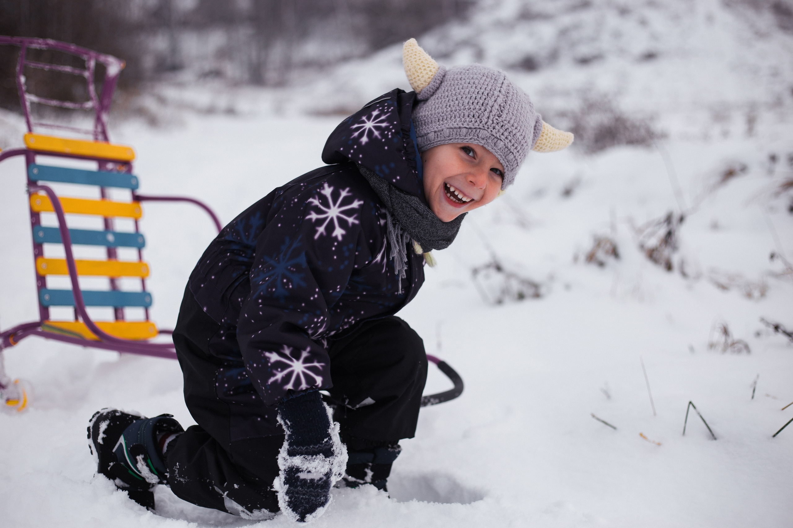 Снежная прогулка Егора и Ефима